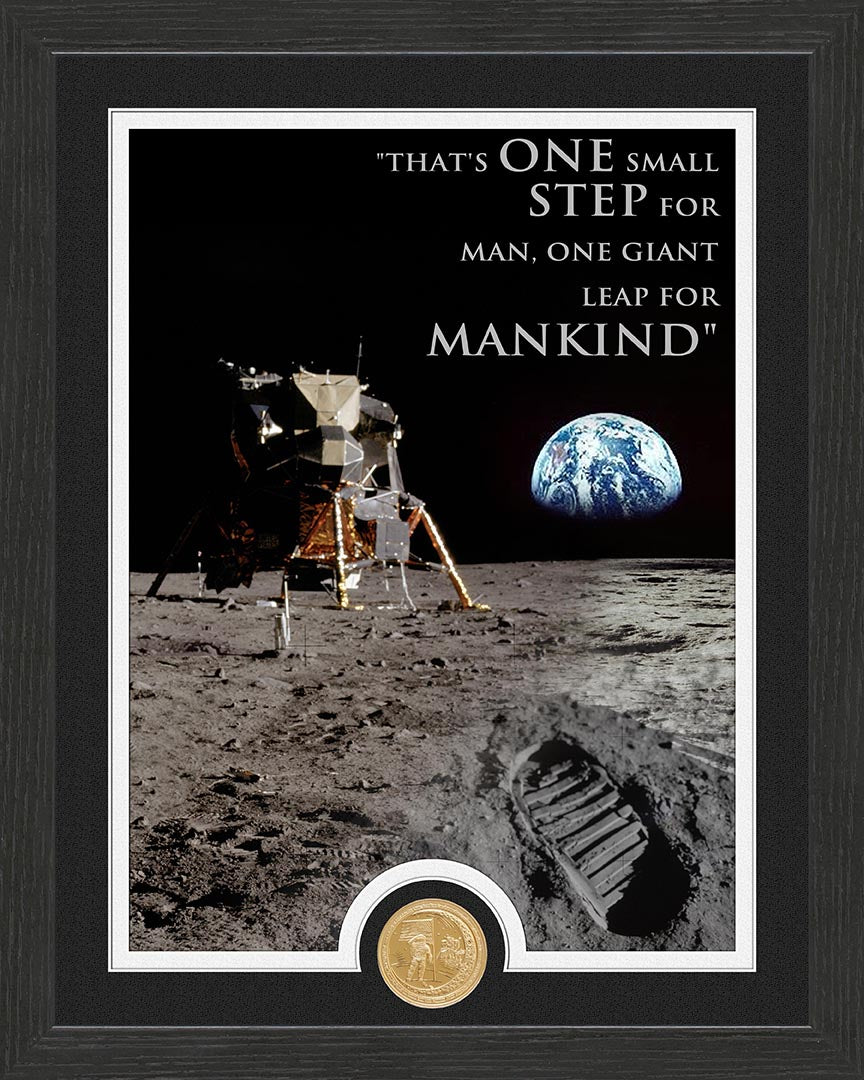 Apollo Moon Landing Quote Bronze Coin Photo Mint