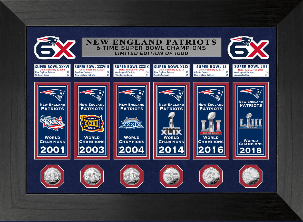 New England Patriots Champions Deluxe Banner Collection Photo Mint