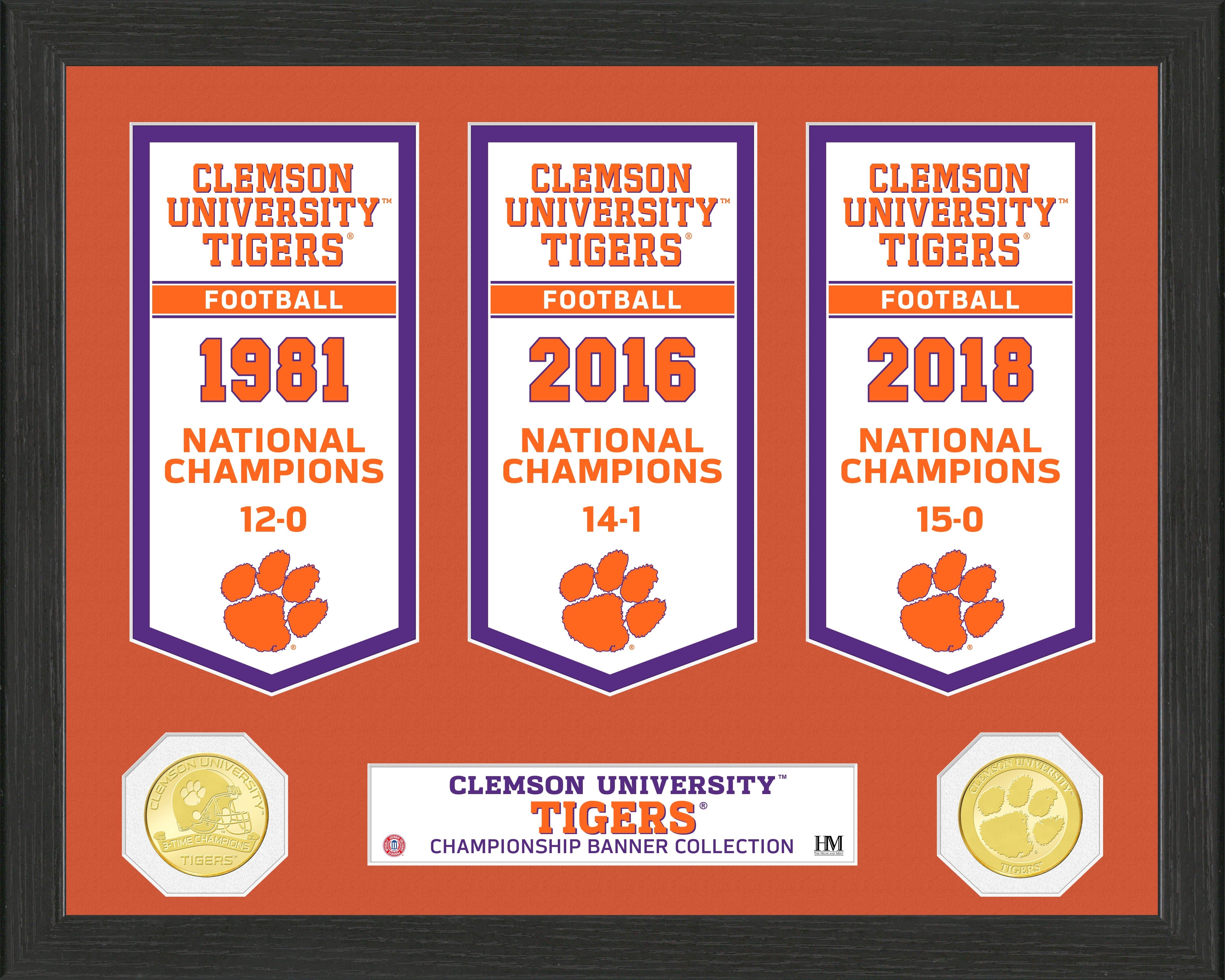 Clemson University National Champions Banner Collection Photo Mint