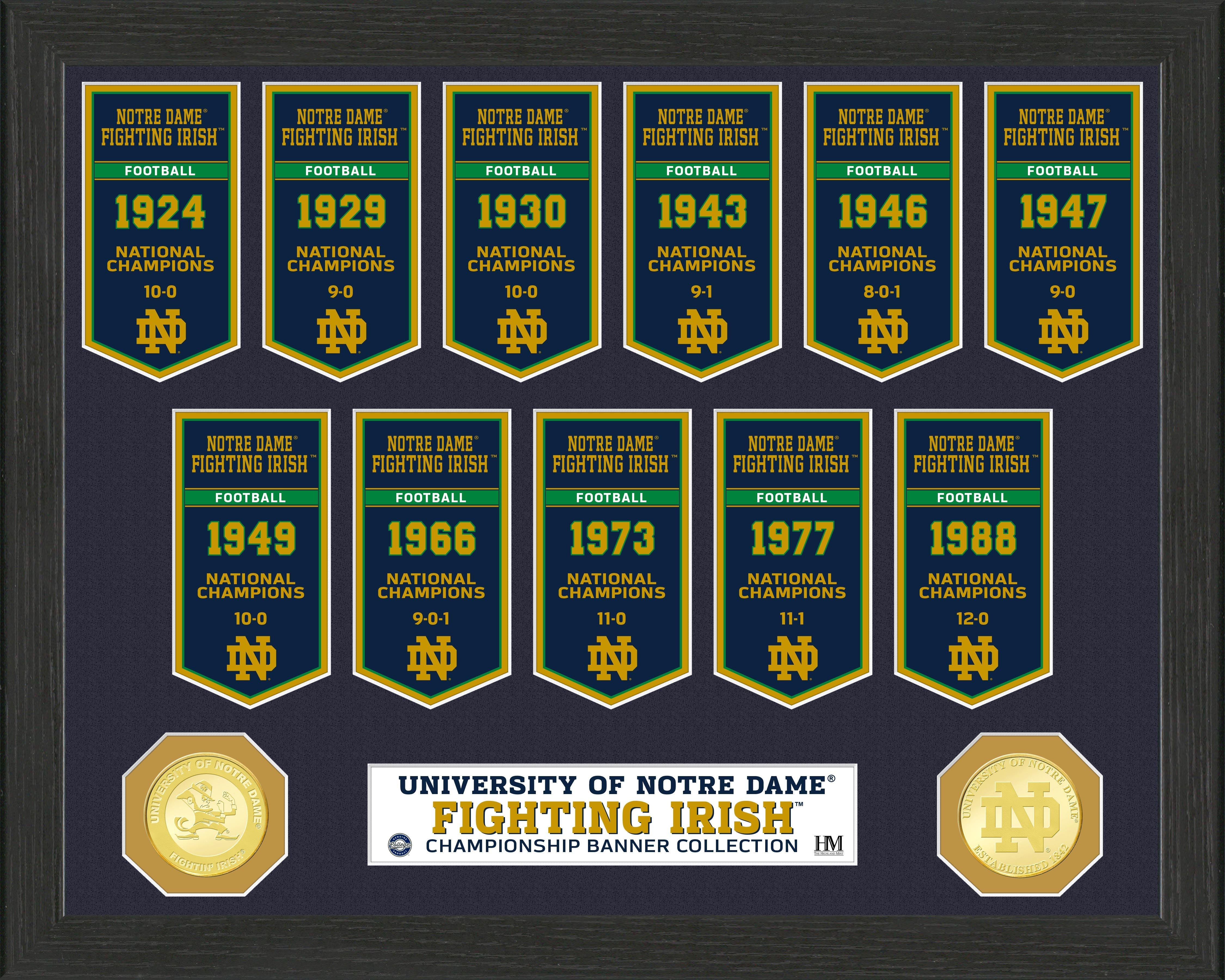 University of Notre Dame National Champions Banner Collection Photo Mint