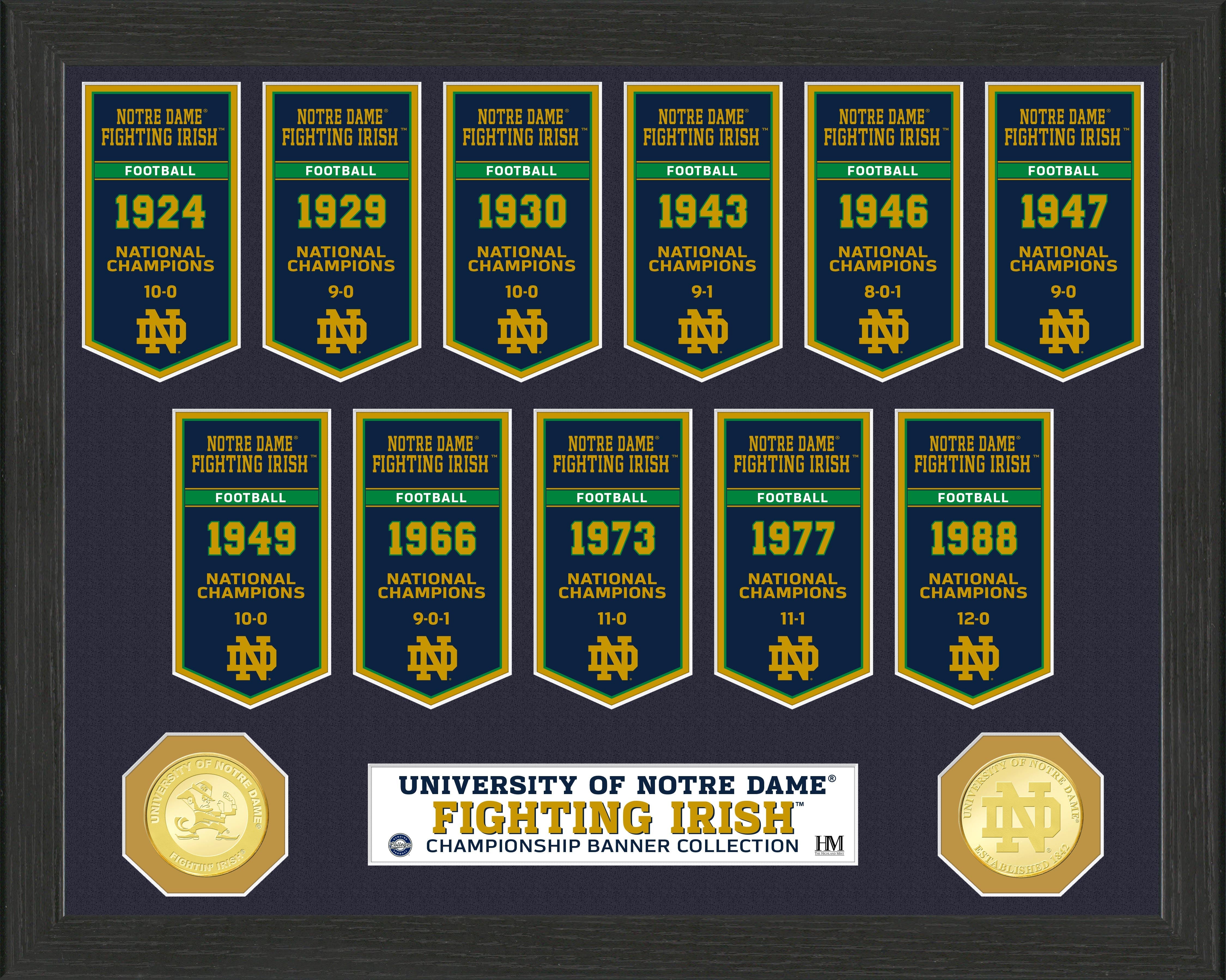 University of Notre Dame National Champions Banner Collection Photo Mint