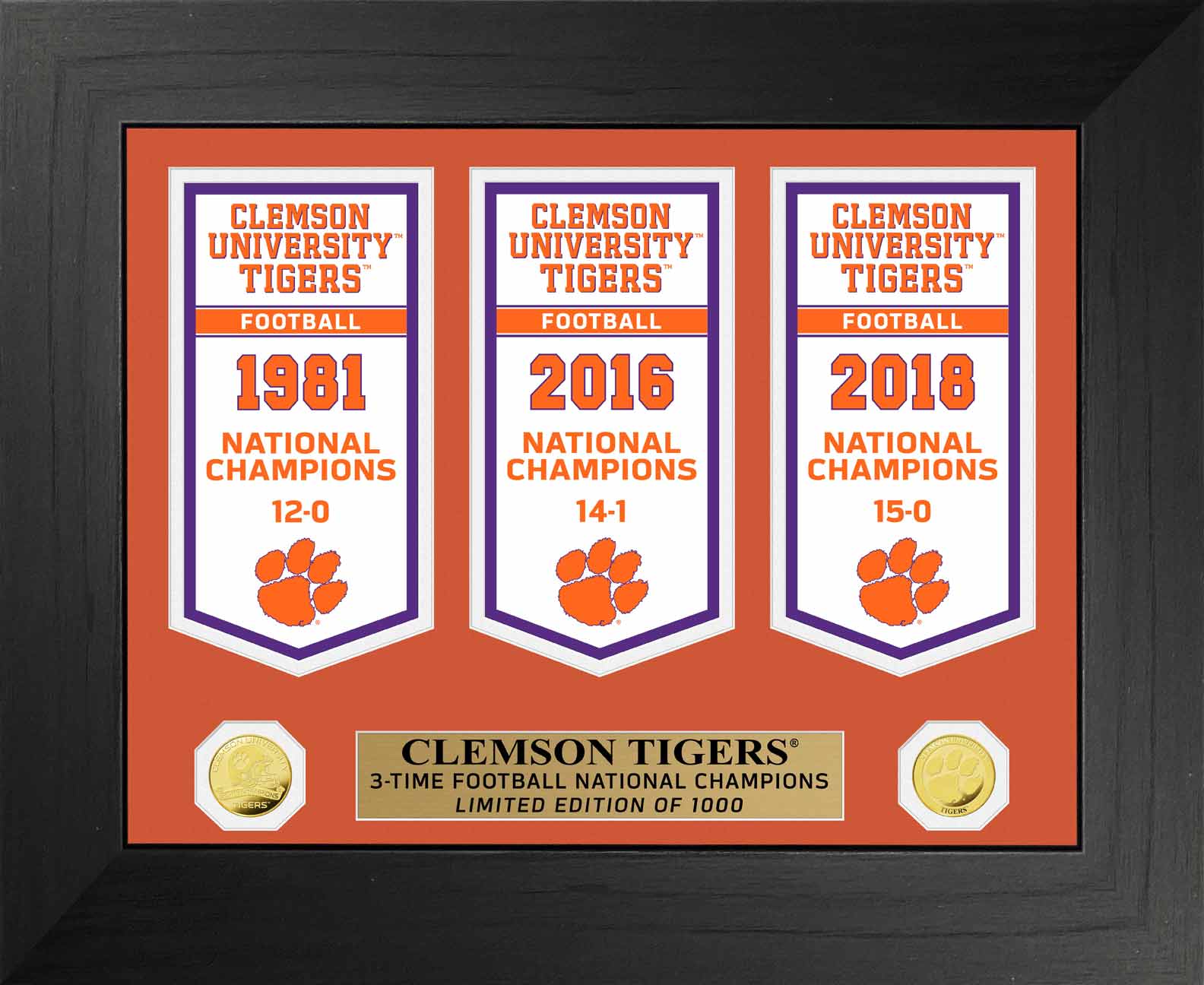 Clemson University Tigers National Champions Deluxe Banner Collection