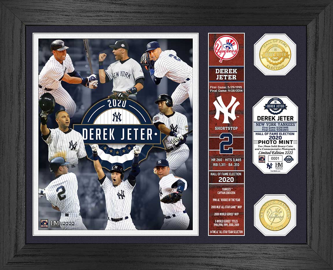 Derek Jeter 2020 HOF Induction Banner Bronze Coin Photo Mint