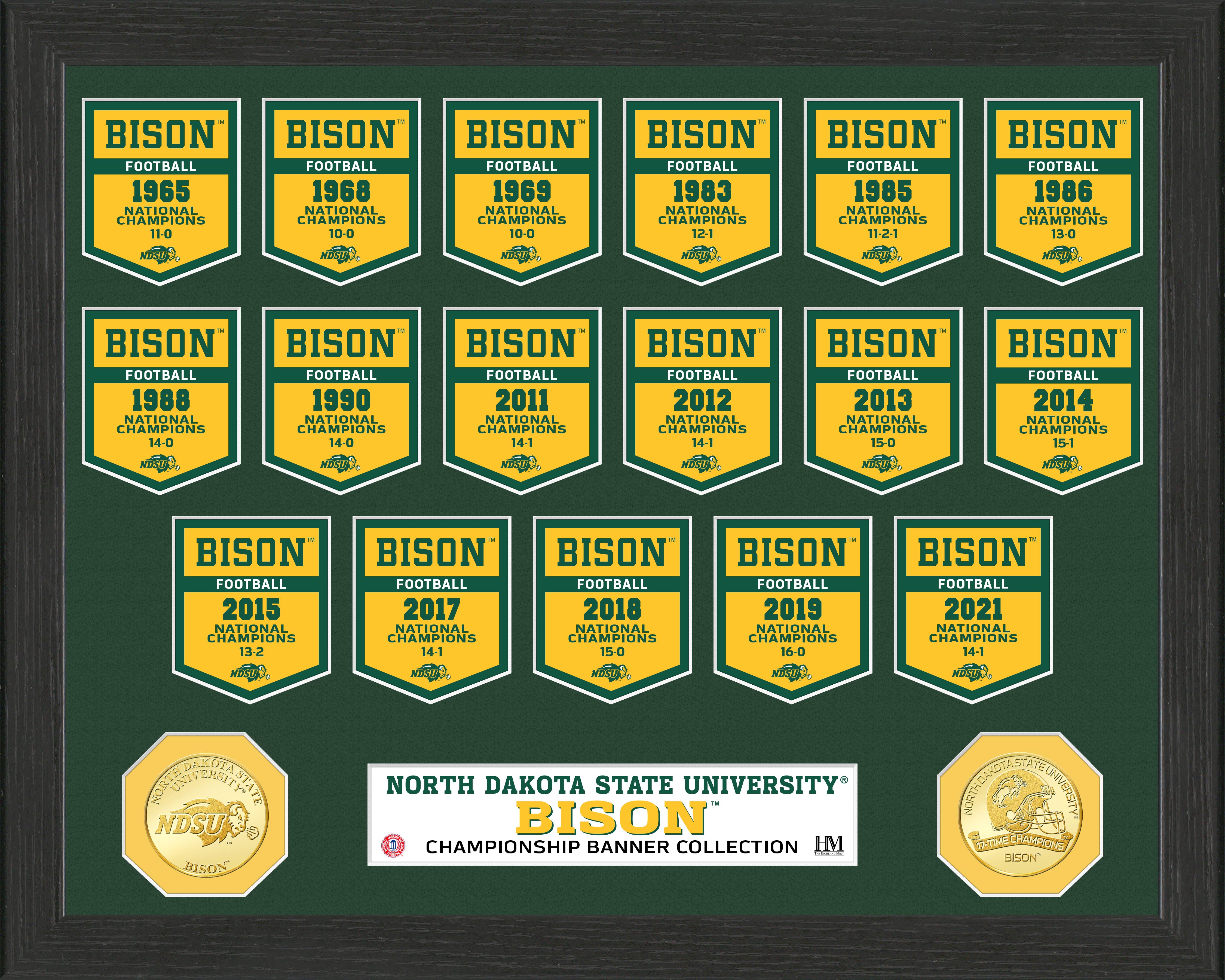 North Dakota State University Bison National Champions Banner Collection Photo Mint