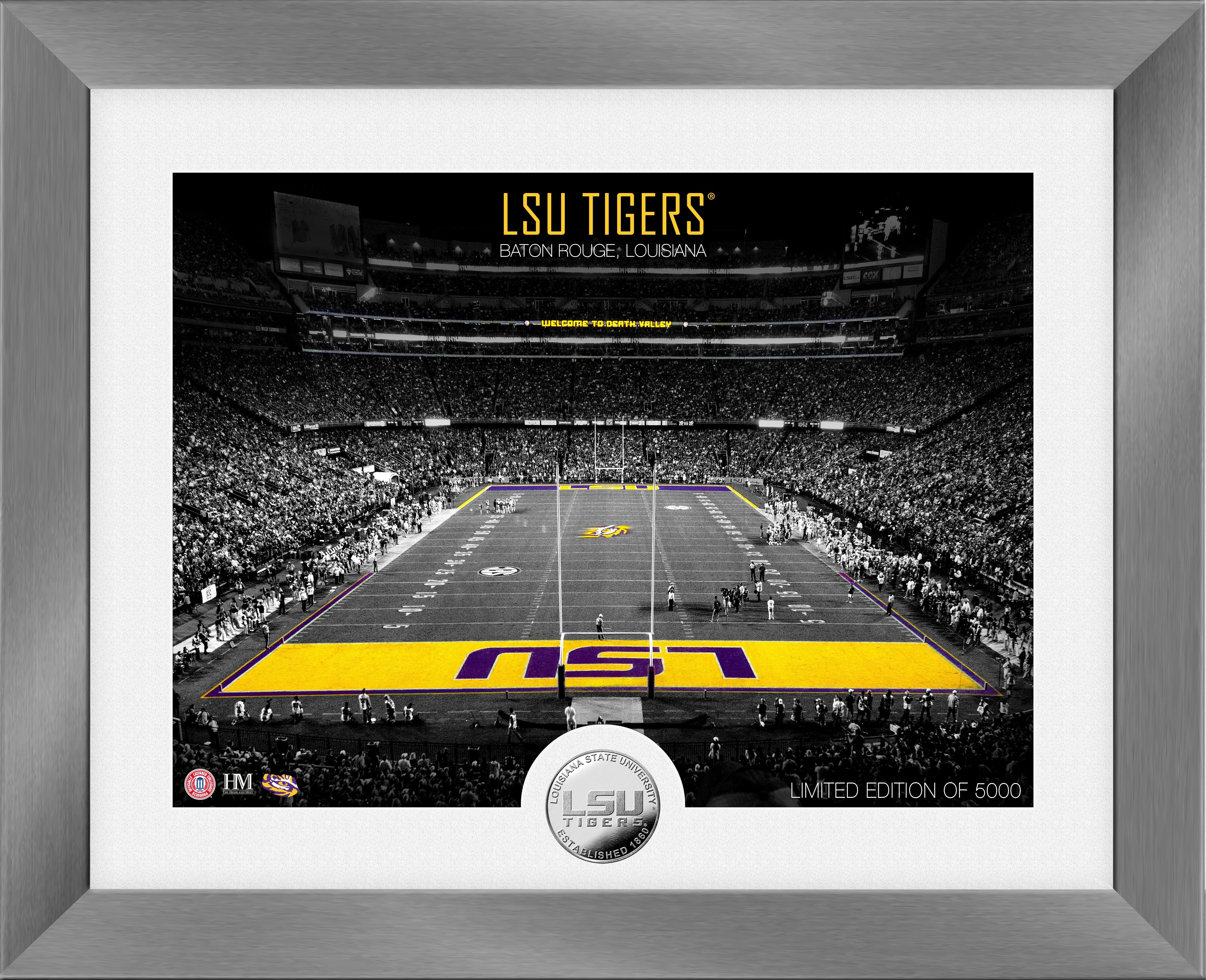 LSU TigersÃƒâ€šÃ‚Â Art Deco Stadium Silver Coin Photo Mint