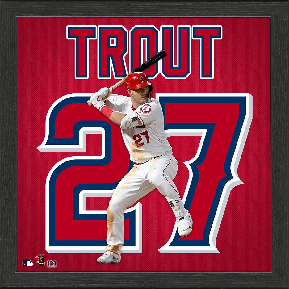 Mike Trout Impact Jersey Framed Photo