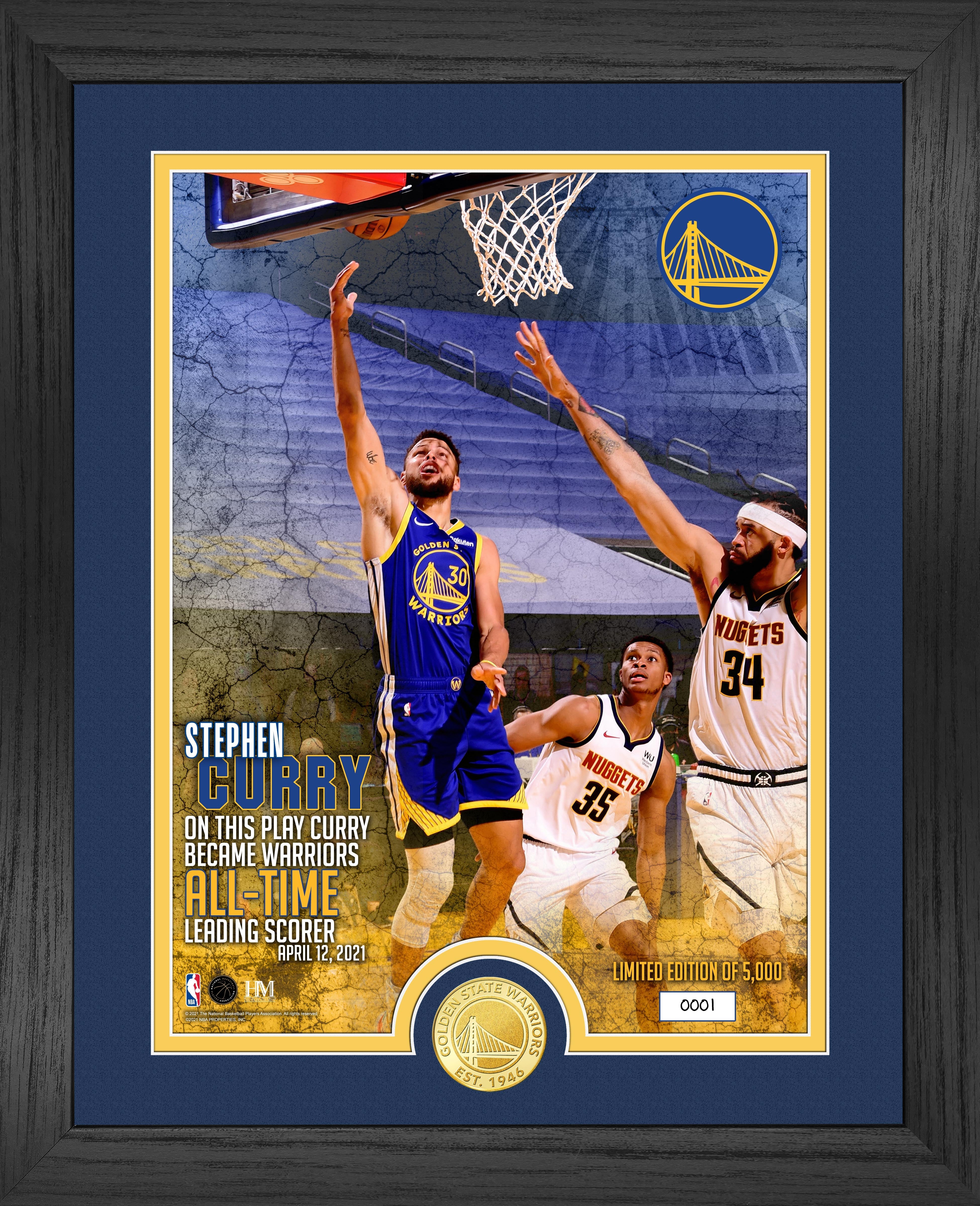 Steph Curry Leading Scorer Bronze Coin Photo Mint