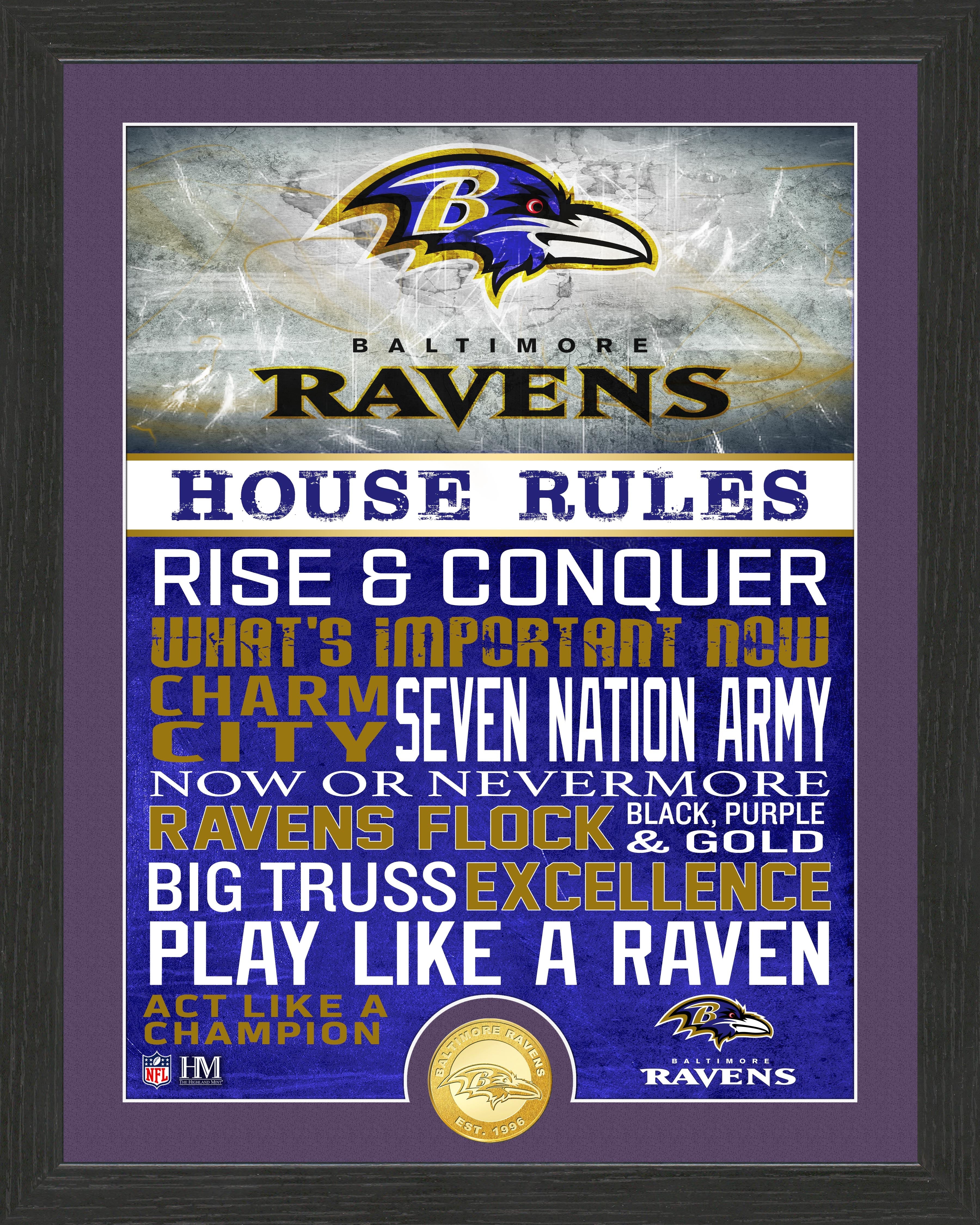 Baltimore Ravens House Rules Bronze Coin Photo Mint