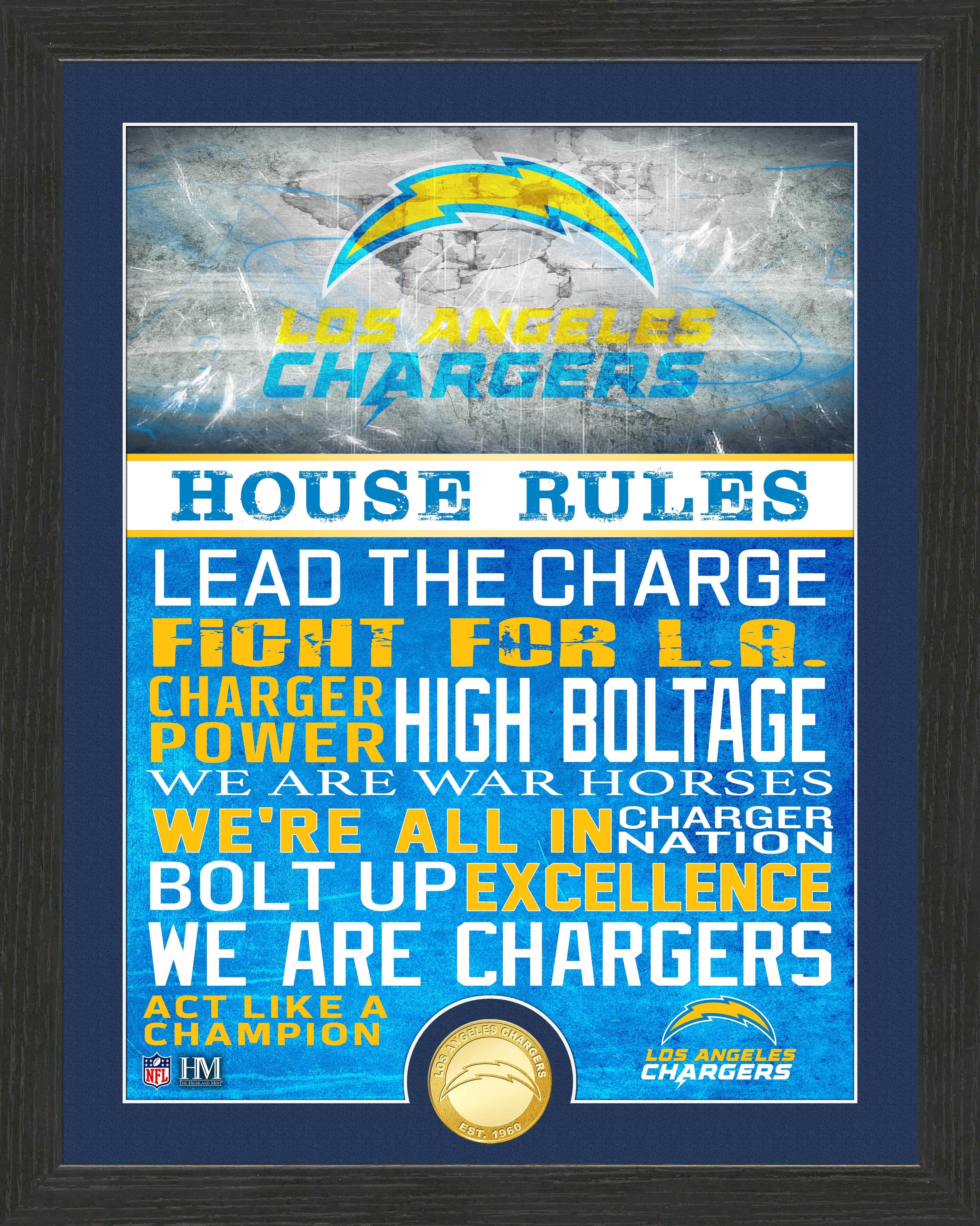 Los Angeles Chargers House Rules Bronze Coin Photo Mint
