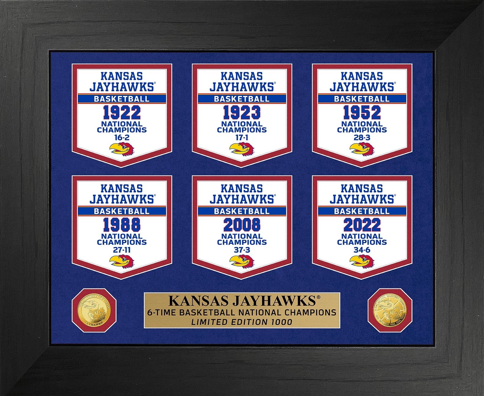 University Of Kansas Jayhawks Basketball National Champions Deluxe Banner Collection