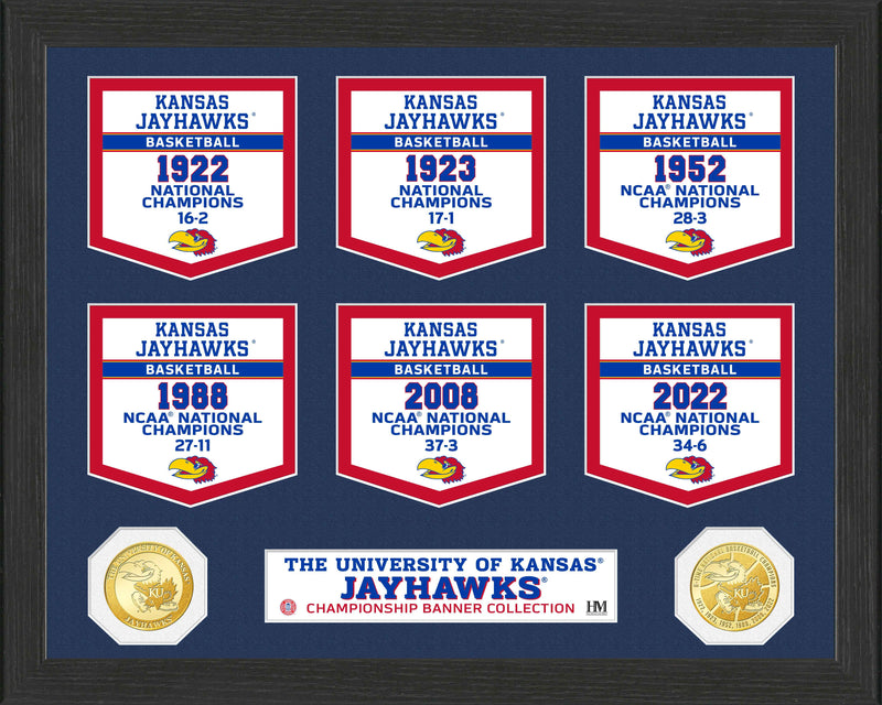 University Of Kansas Jayhawks Basketball National Champions Banner Collection Photo Mint