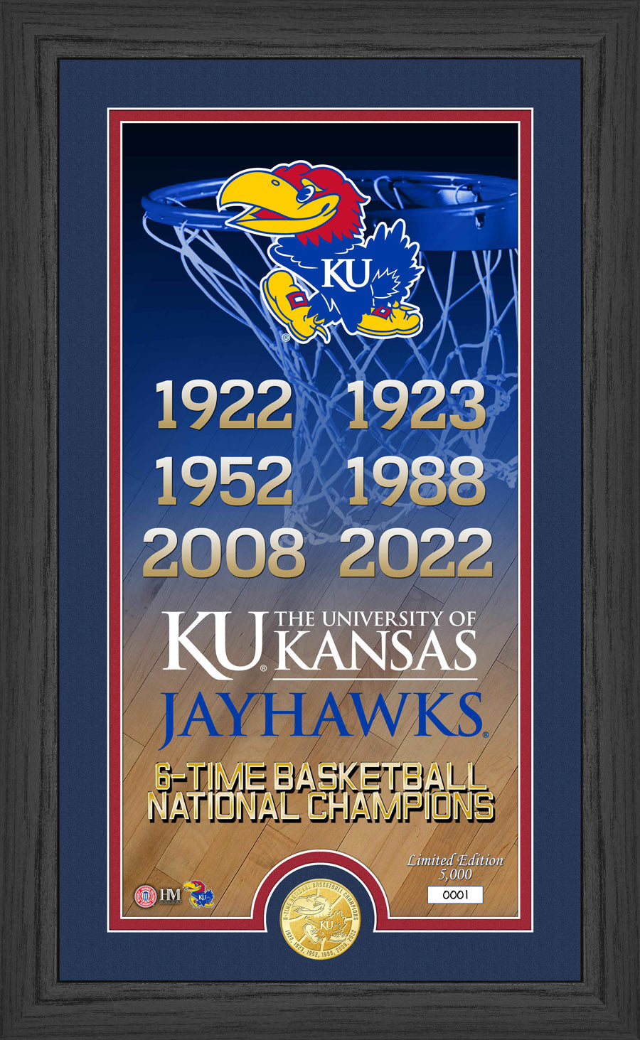University Of Kansas Jayhawks Basketball "Legacy" Bronze Coin Photo Mint