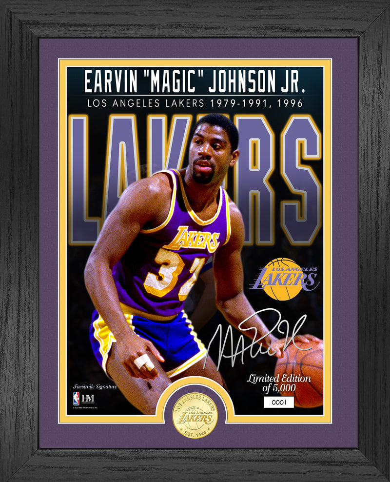 Magic Johnson Lakers Bronze Coin Photo Mint