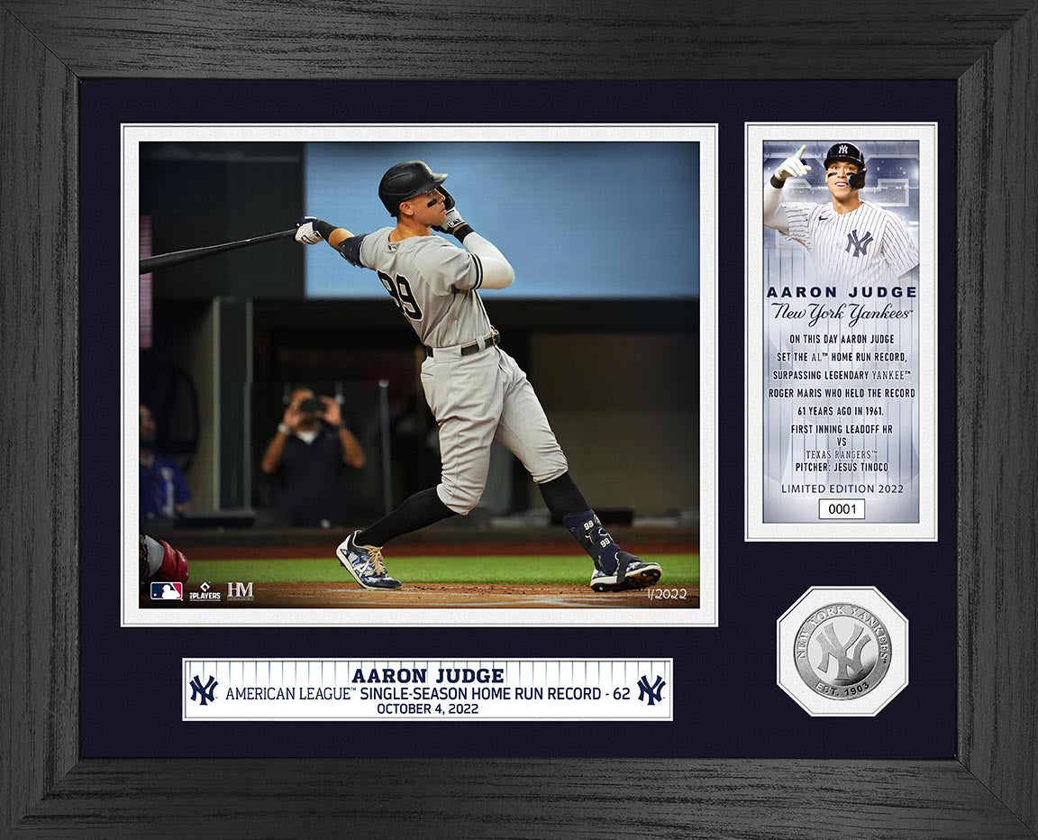 Aaron Judge AL Single Season Home Run Record 62 Silver Coin Photo Mint