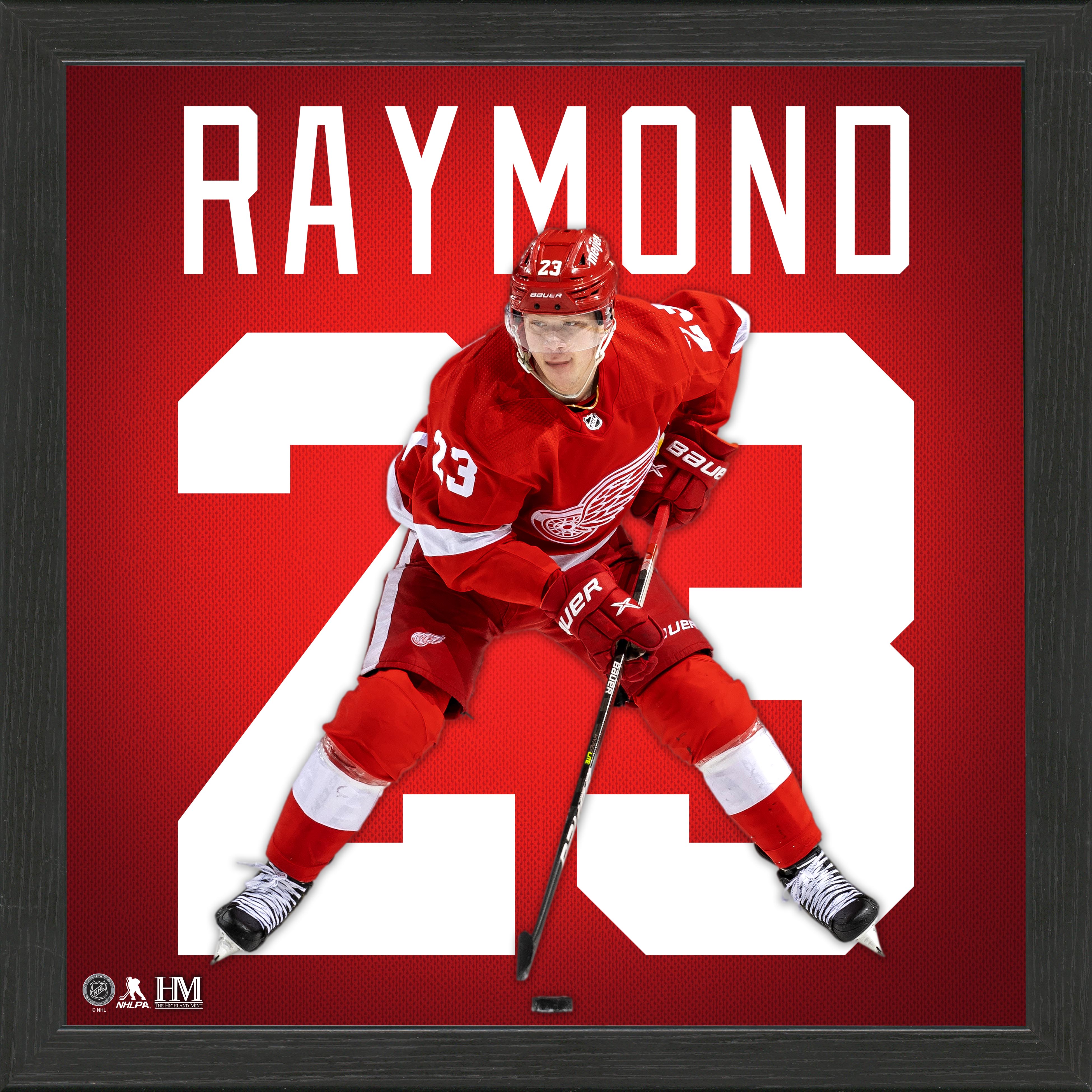 Lucas Raymond Detroit Red Wings IMPACT Jersey Frame