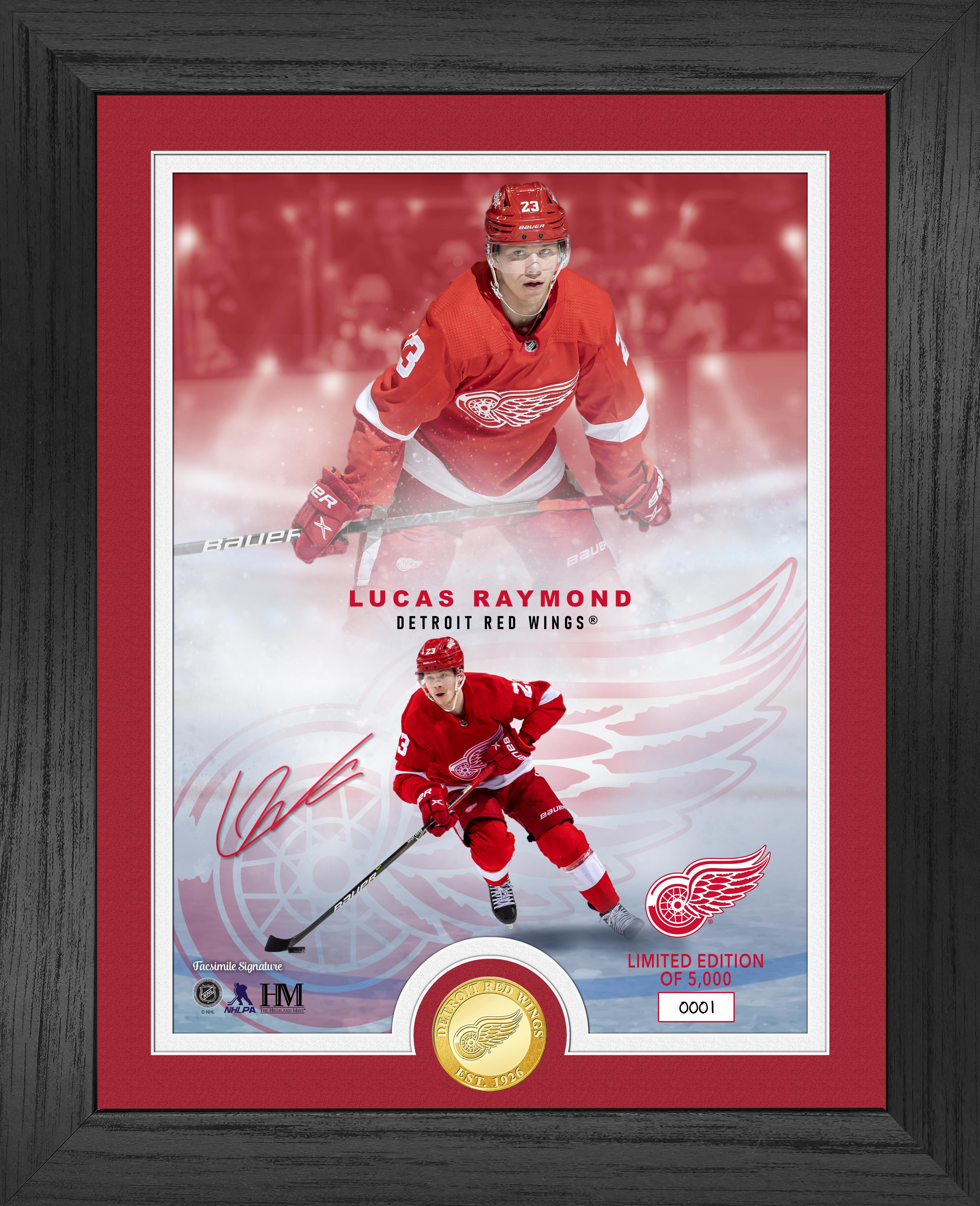 Detroit Red Wings Lucas Raymond Legends Bronze Coin Photo Mint