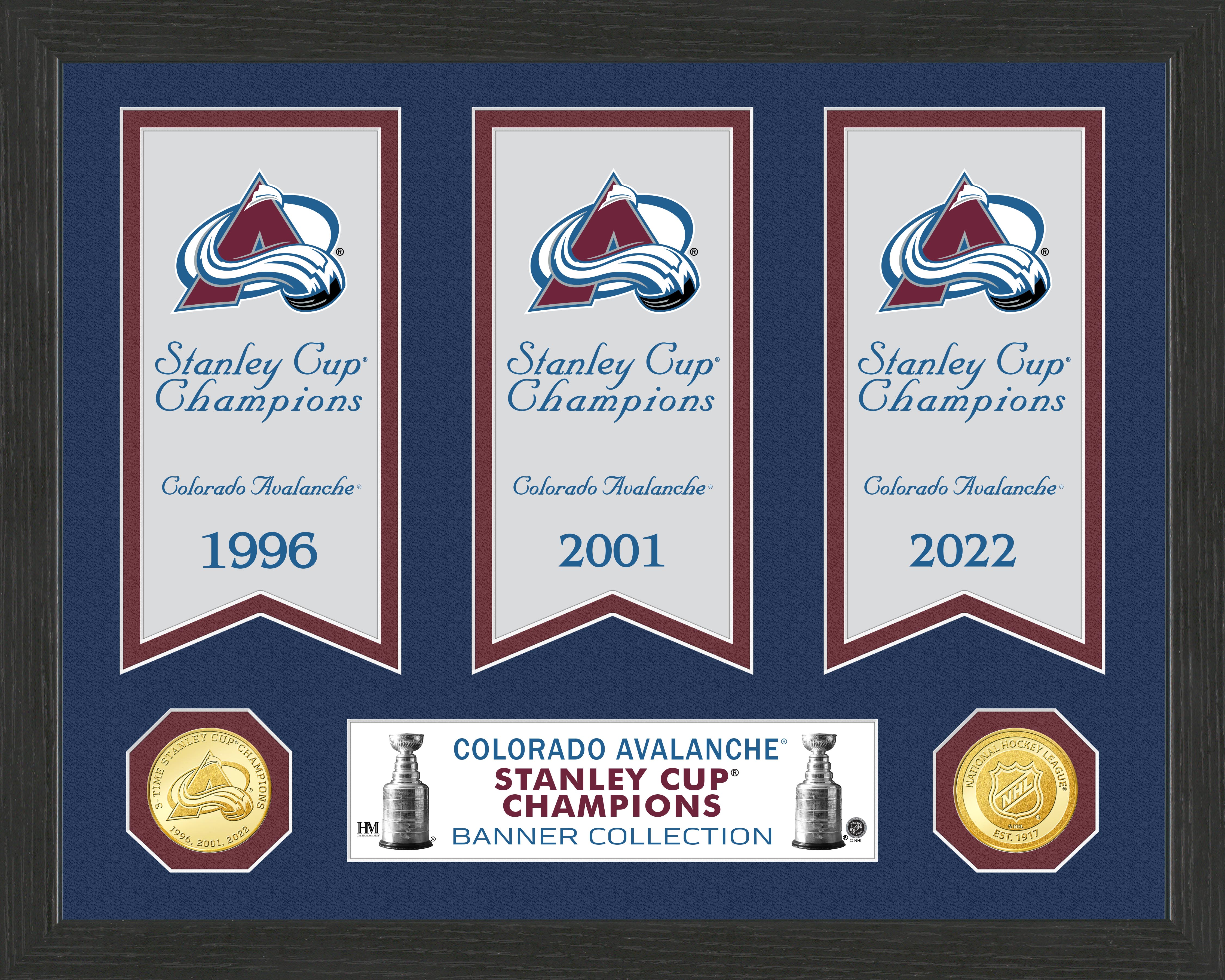 Colorado Avalanche Stanley Cup Banner Collection Bronze Photo Mint