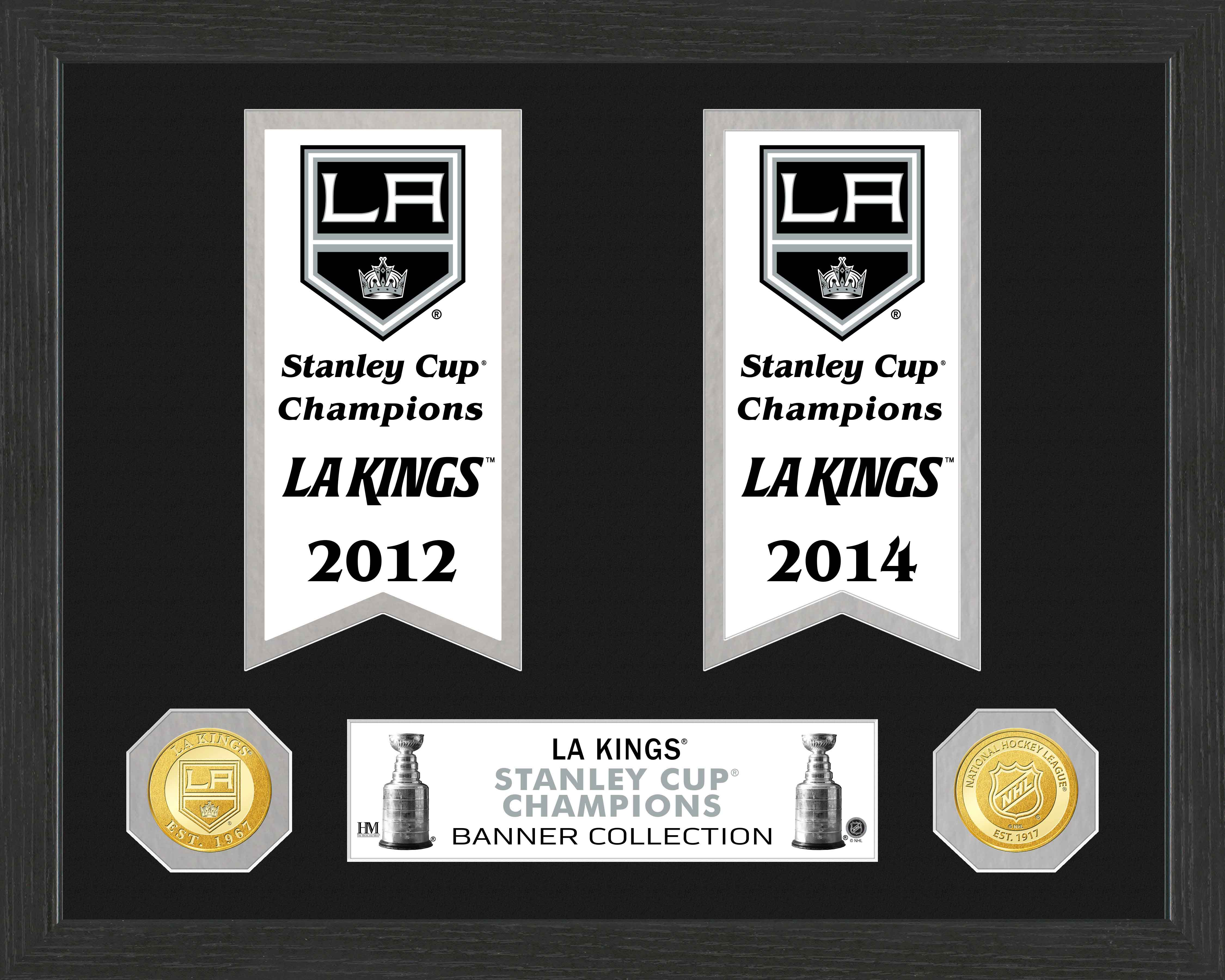 Los Angeles Kings Stanley Cup Banner Collection Bronze Photo Mint