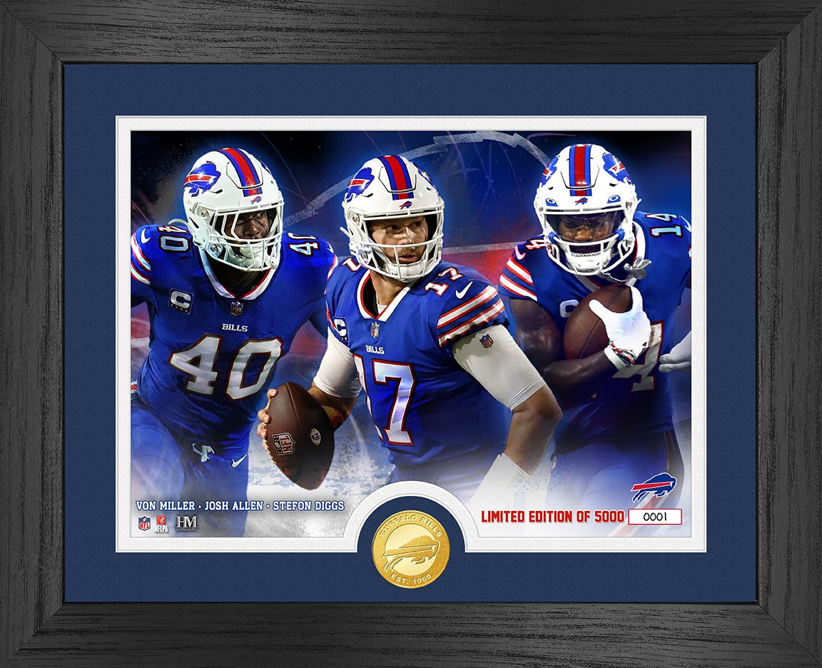 Buffalo Bills Allen Miller and Diggs Team Force Bronze Coin Photo Mint