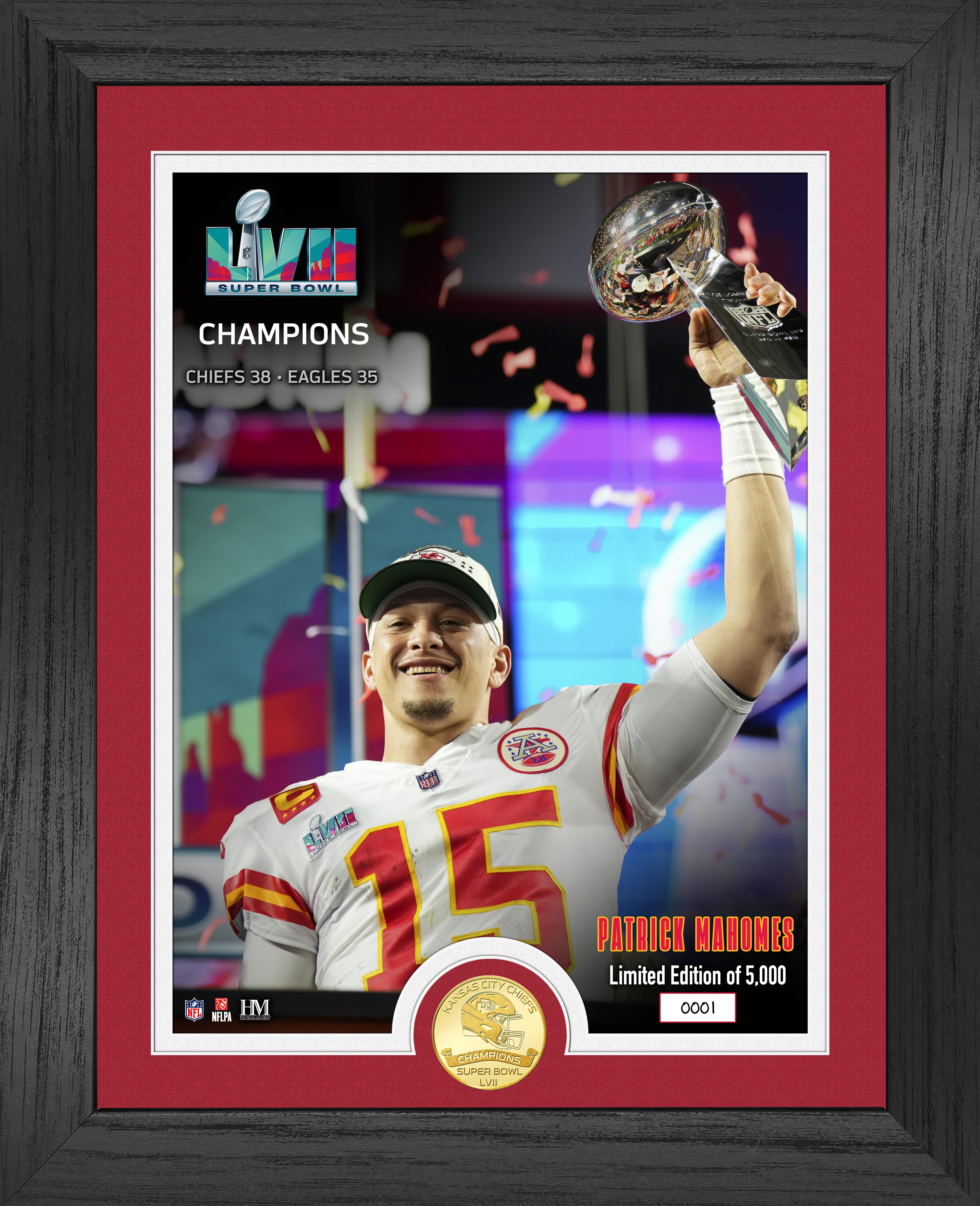 Patrick Mahomes Chiefs Super Bowl LVII Champions Bronze Coin Trophy Photo Mint