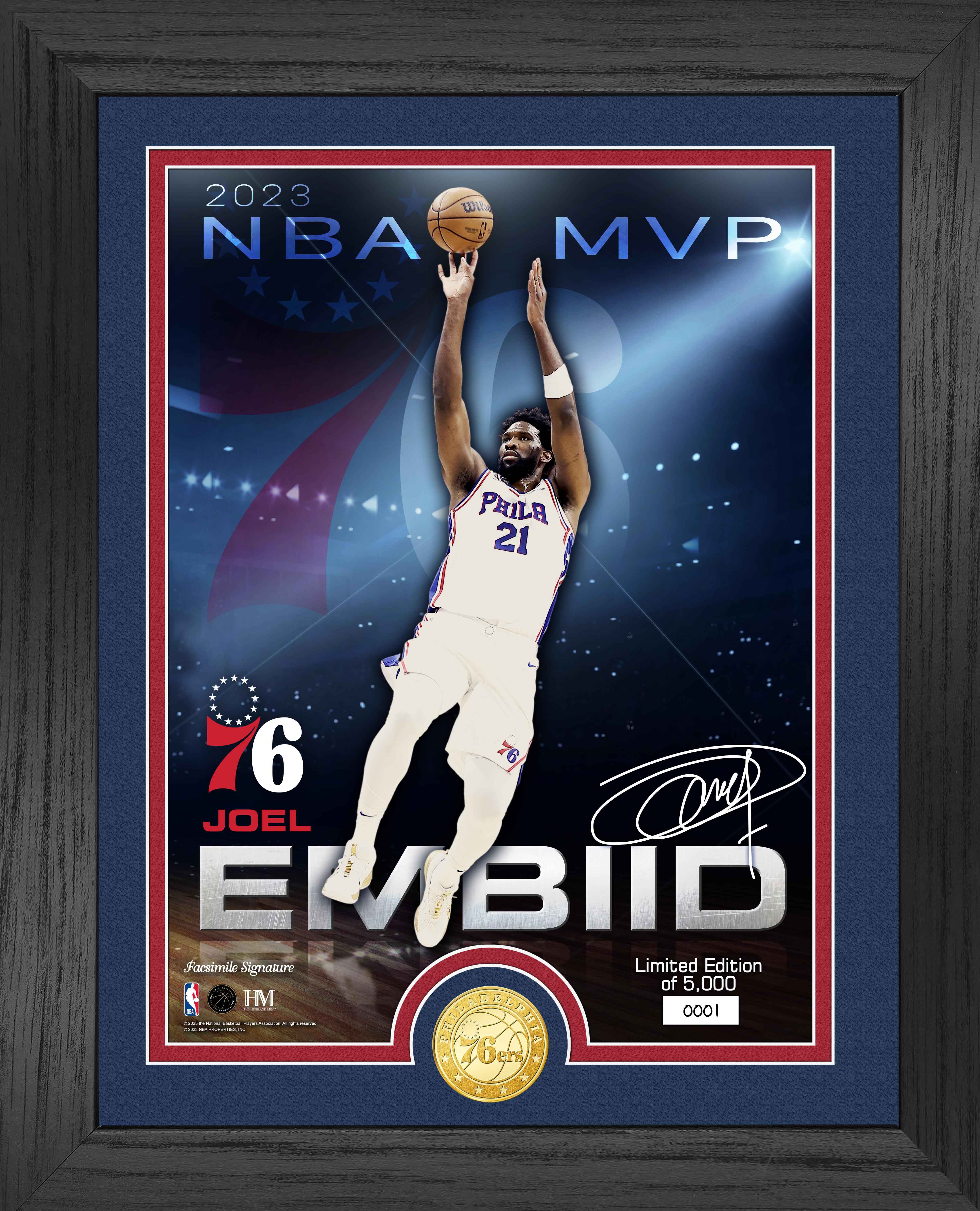 Joel Embiid Philadelphia 76ers 2023 NBA MVP Bronze Coin Photo Mint