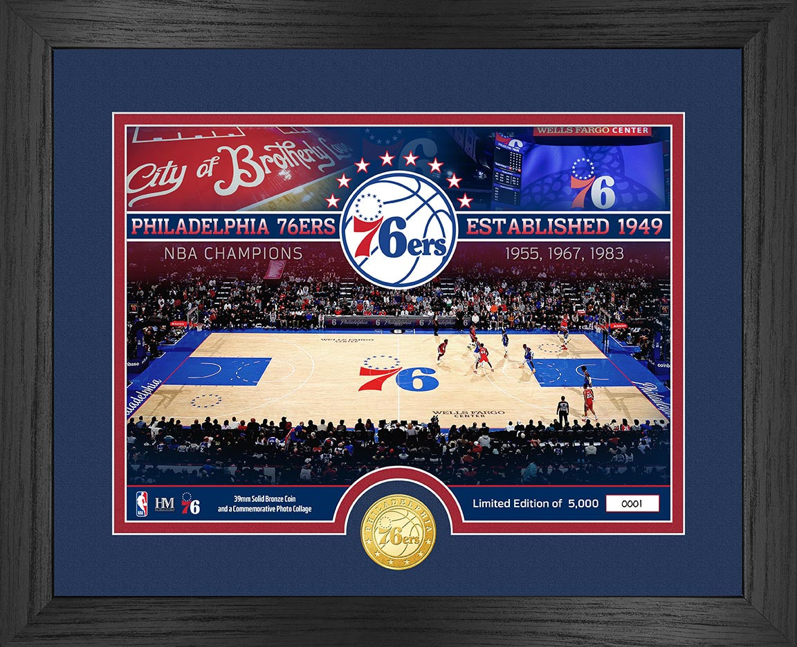 Philadelphia 76ers Bronze Coin Court Photo Mint