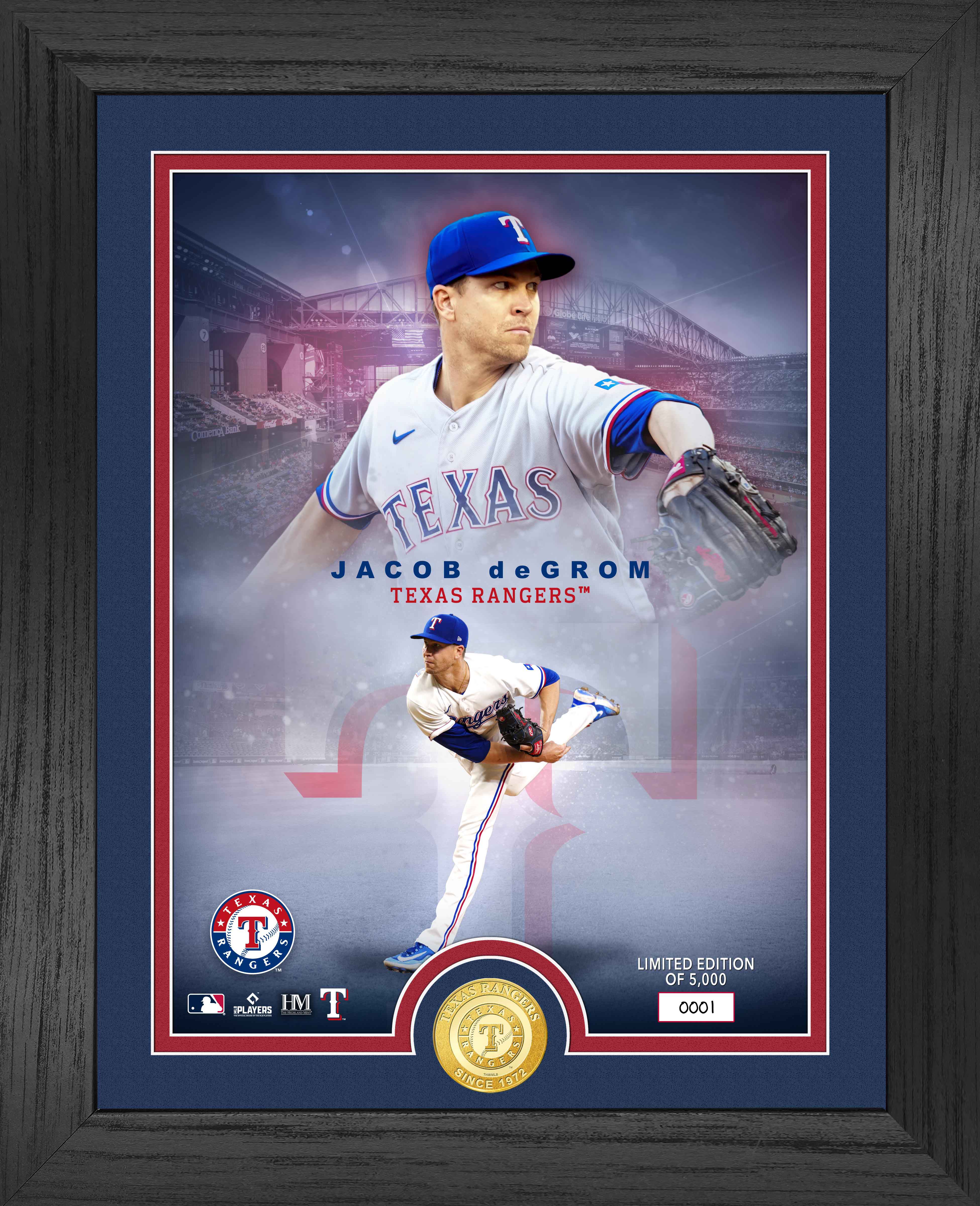 Jacob deGrom Texas Rangers Legends Bronze Coin Photo Mint