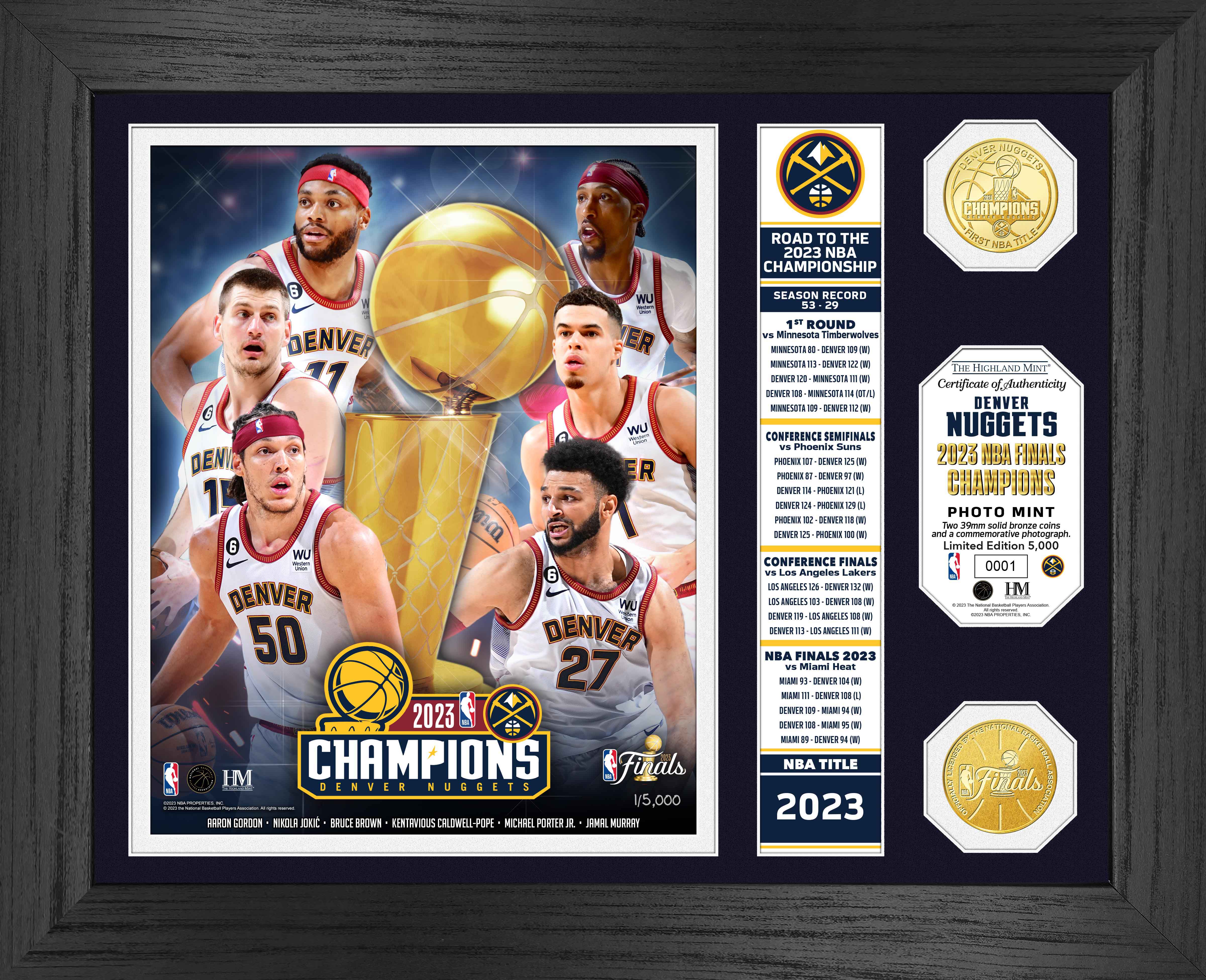 Denver Nuggets 2023 NBA Champions Banner Photo Mint