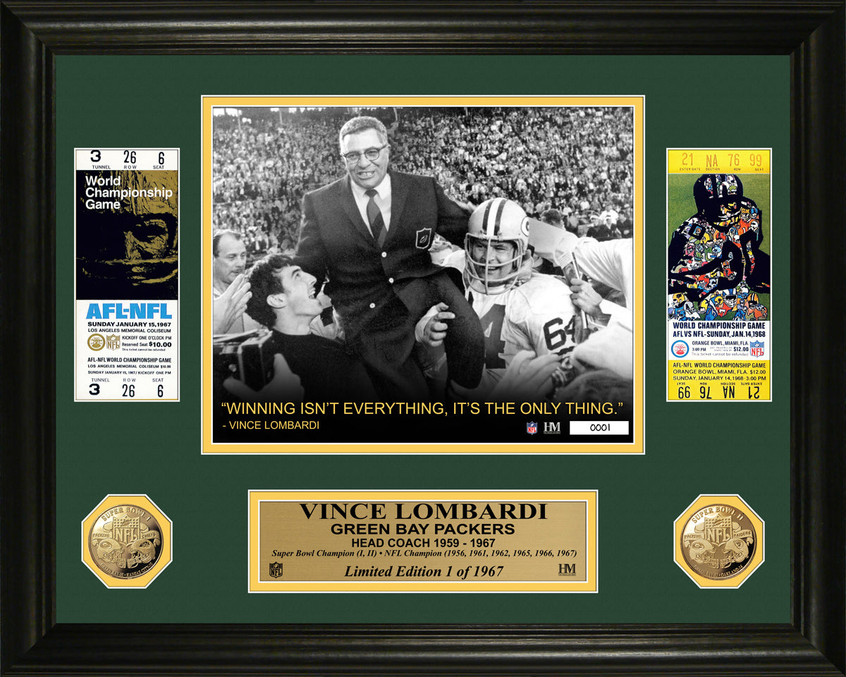 Vince Lombardi Super Bowl Ticket Gold Coin Photo Mint