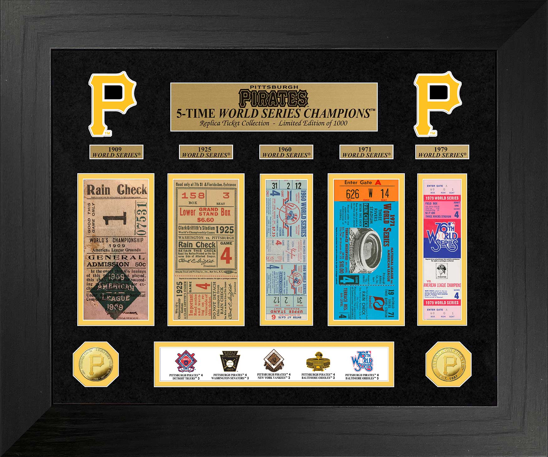 Pittsburgh Pirates World Series Deluxe Gold Coin & Ticket Collection