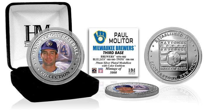 Paul Molitor Baseball Hall of Fame Silver Color Coin