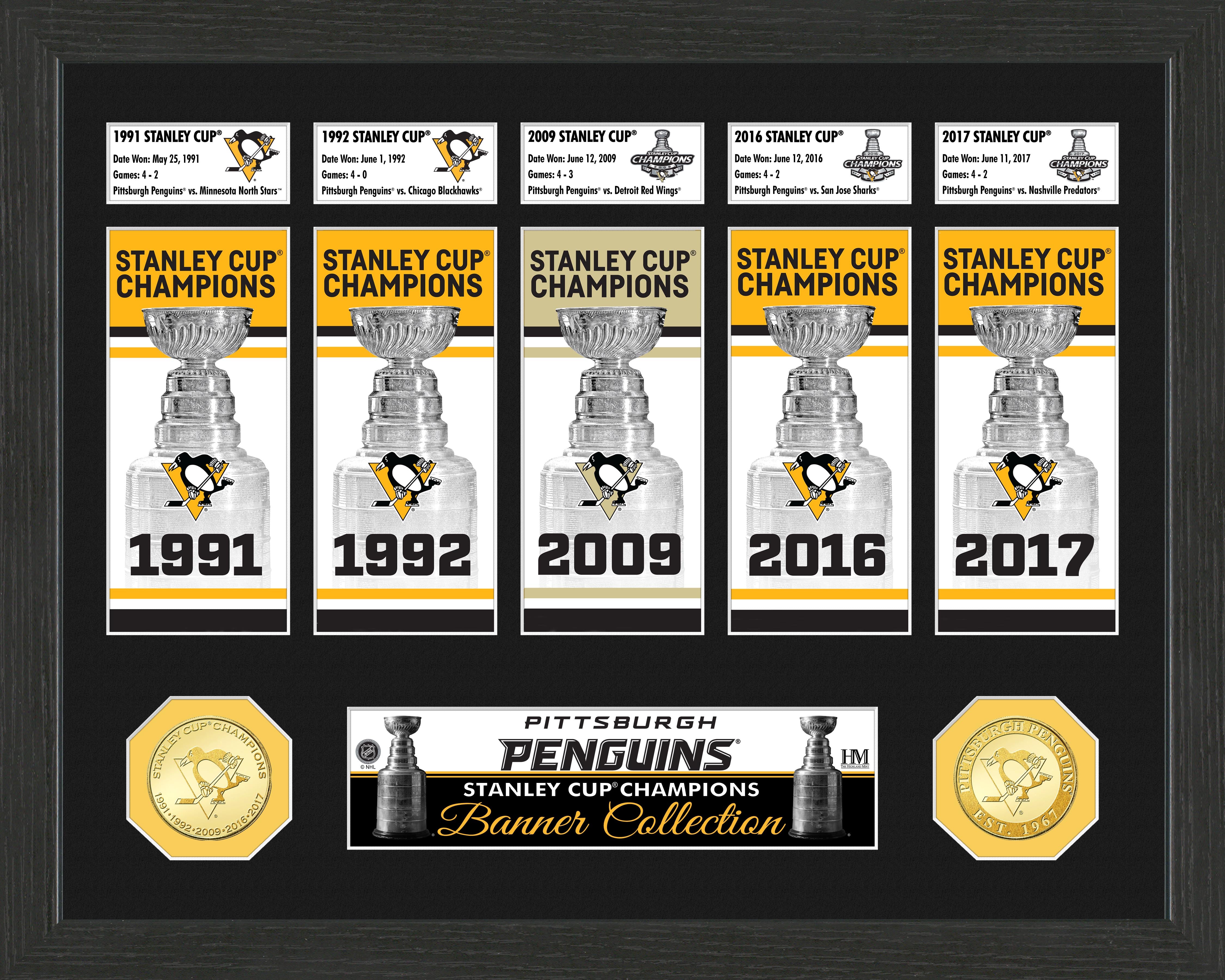 Pittsburgh Penguins Stanley Cup Championship Banner Collection