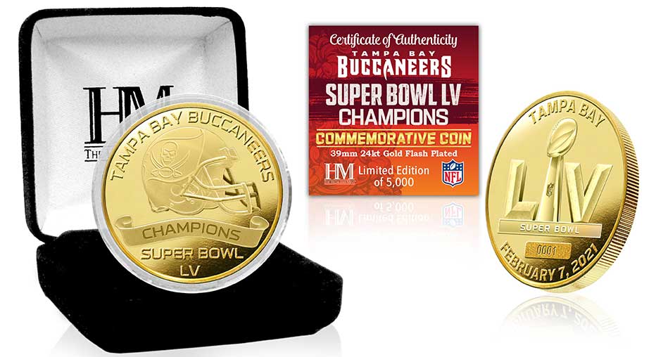 Tampa Bay Buccaneers Super Bowl 55 Champions Gold Mint Coin