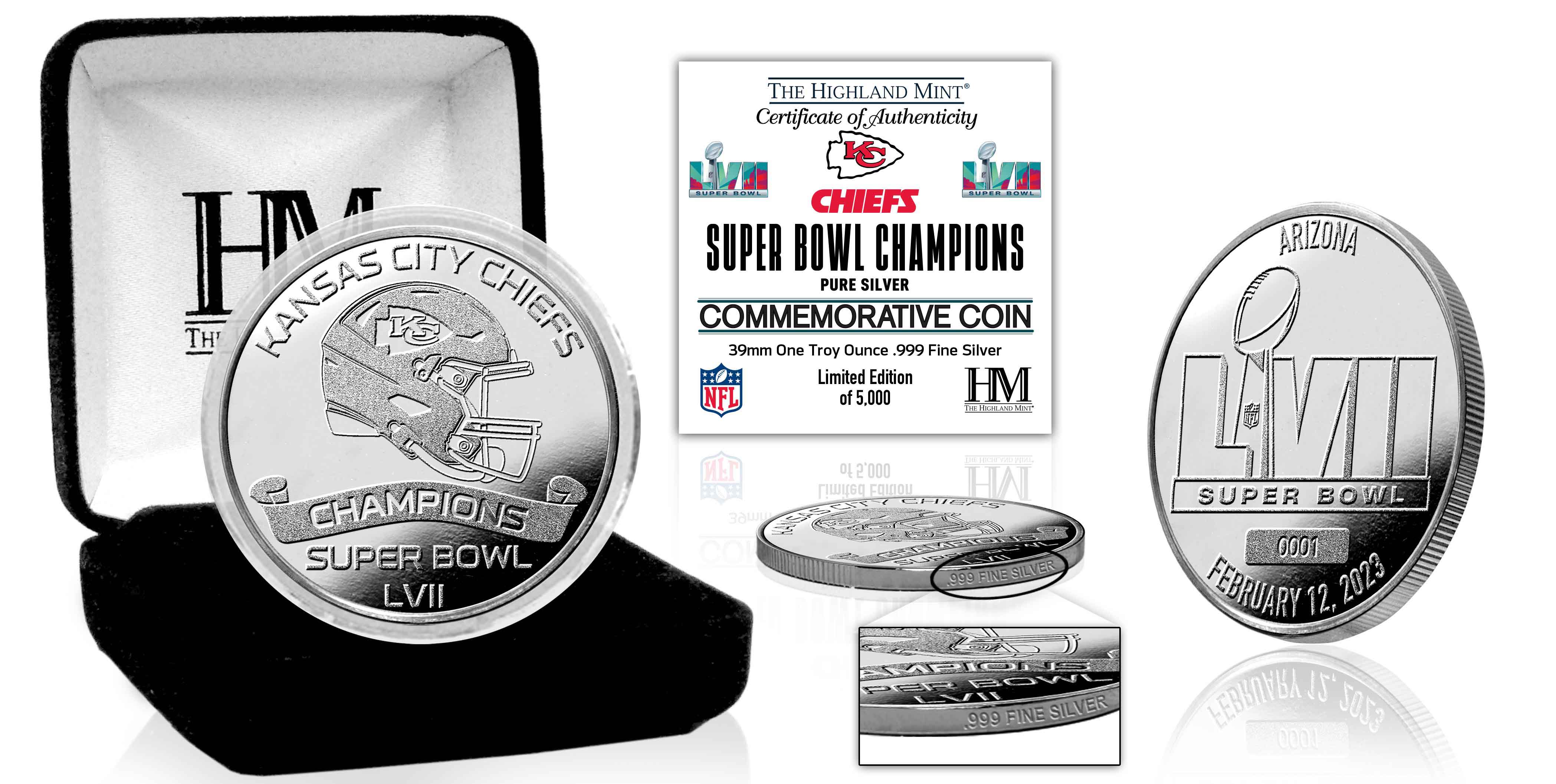 Kansas City Chiefs Super Bowl LVII 1oz .999 Fine Silver  Coin
