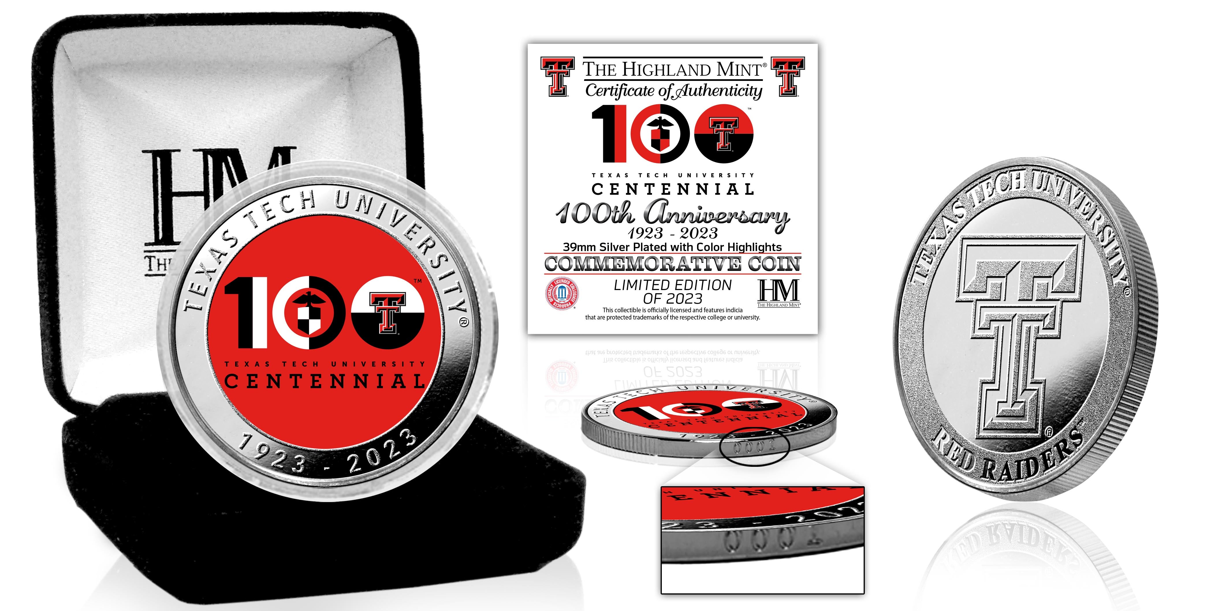 Texas Tech 100th Anniversary Color Silver Mint Coin