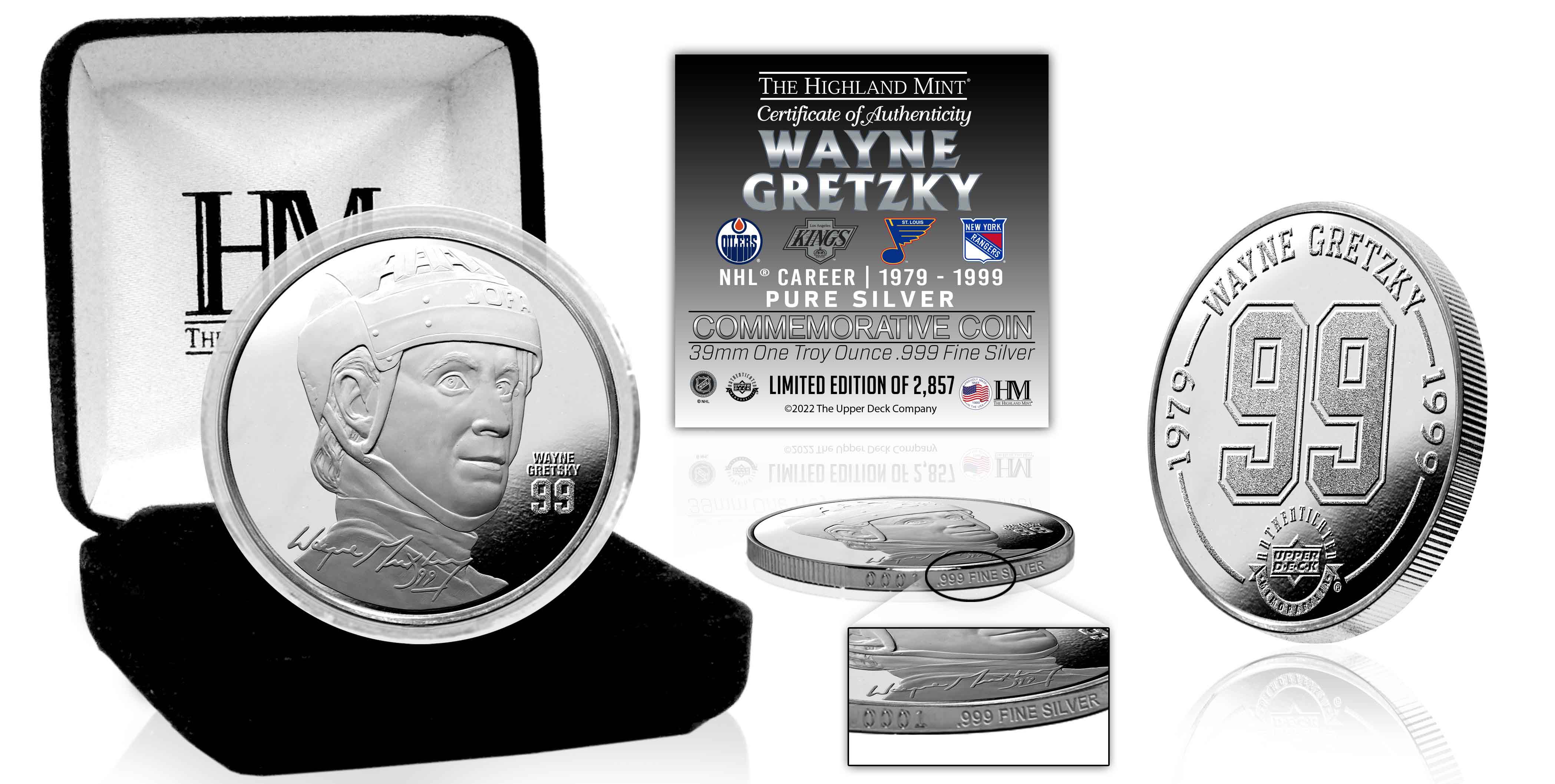 Wayne Gretzky NHL Career 1oz .999 Silver Coin