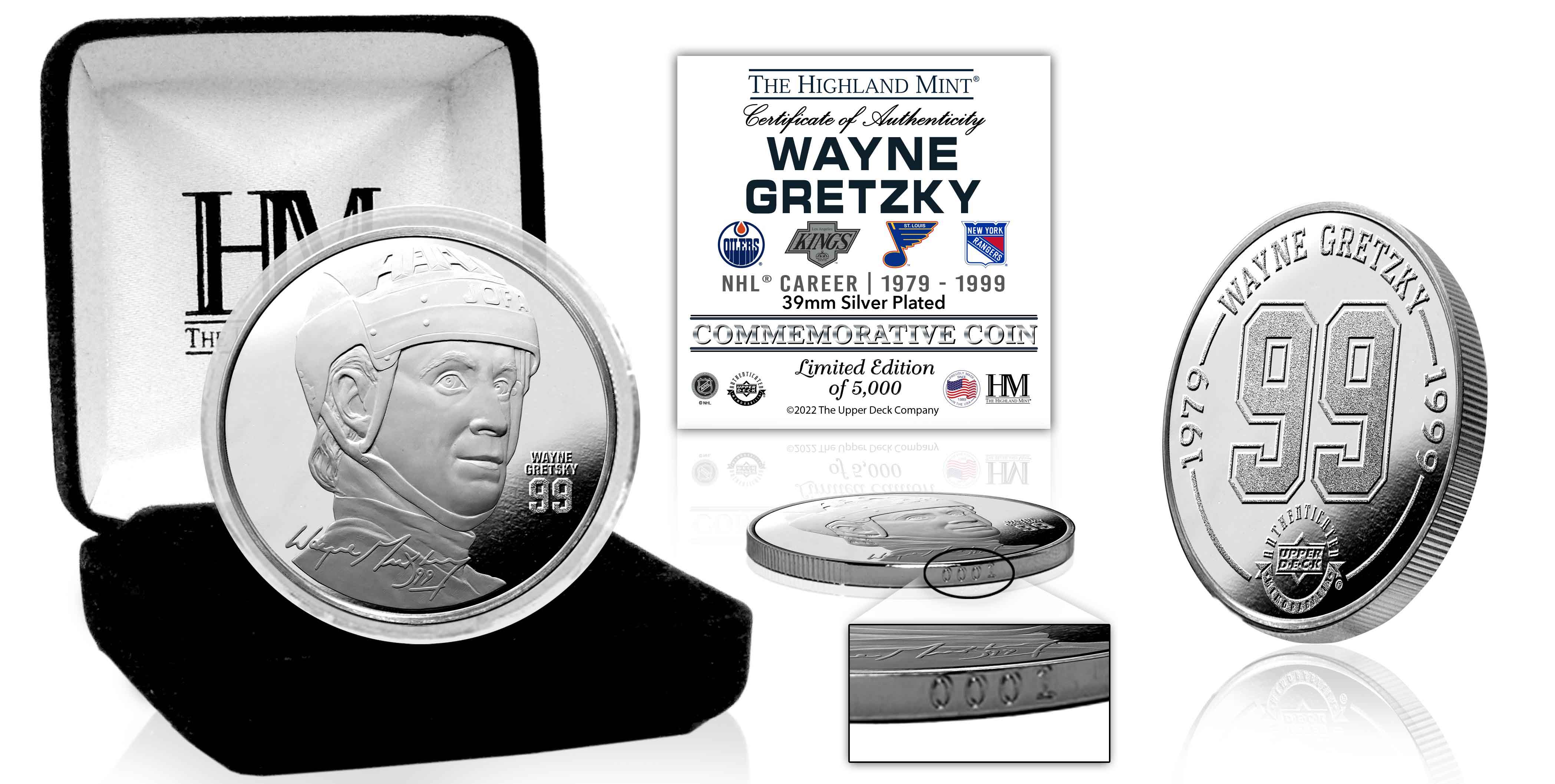 Wayne Gretzky NHL Career Silver Plated Mint Coin