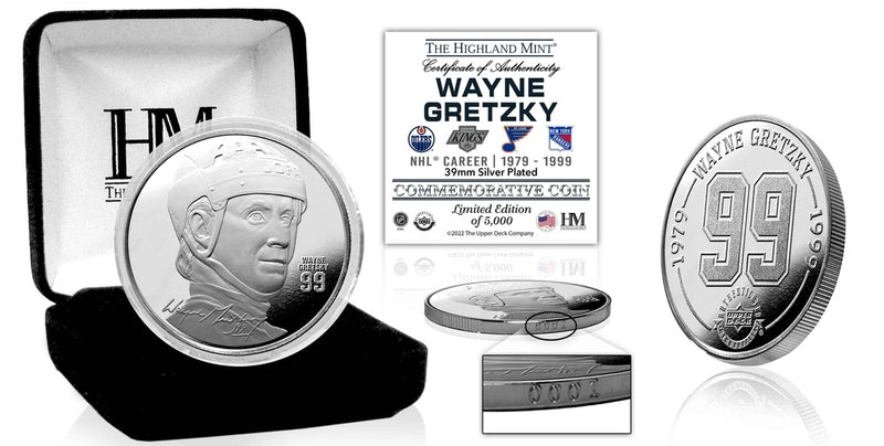 Wayne Gretzky NHL Career Silver Plated Mint Coin