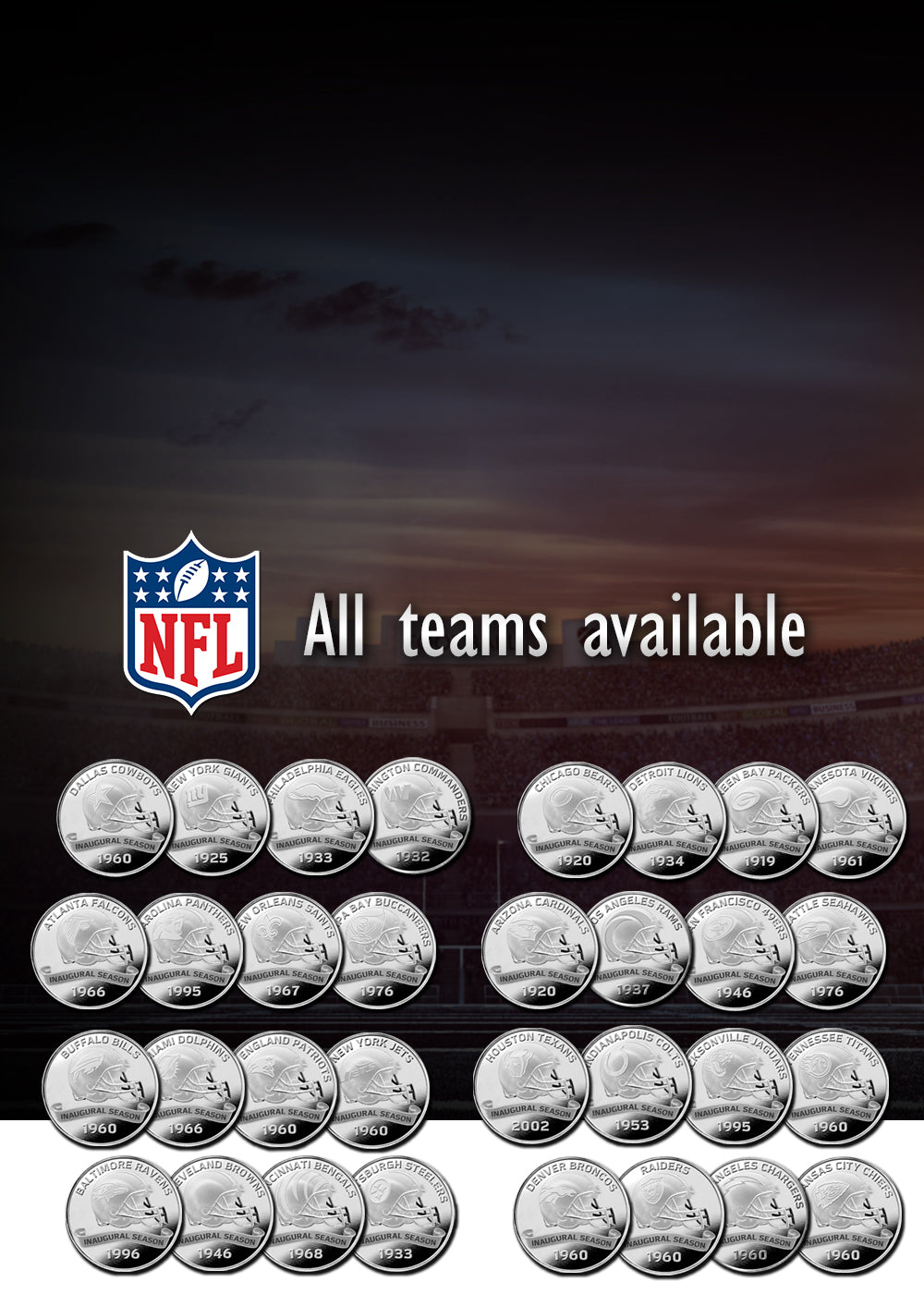 Nfl Coin Machine Sports Memorabilia & Sports Collectibles | The Highland Mint