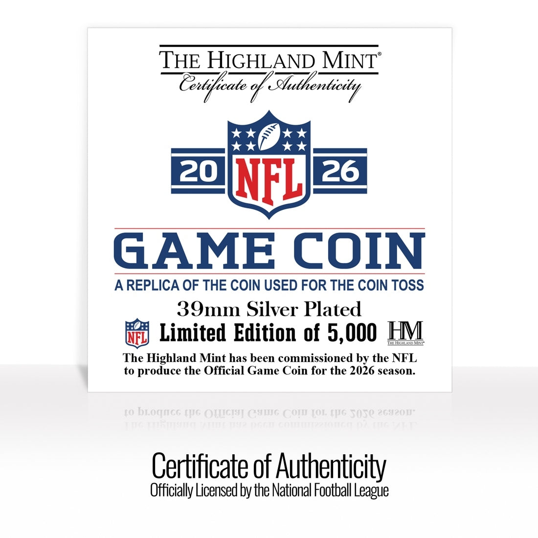 Washington Commanders 2026 Silver Plated Game Flip Coin