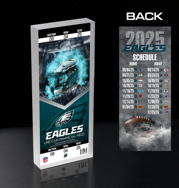 Philadelphia Eagles 2025 Schedule 3D Ticket BlocKart
