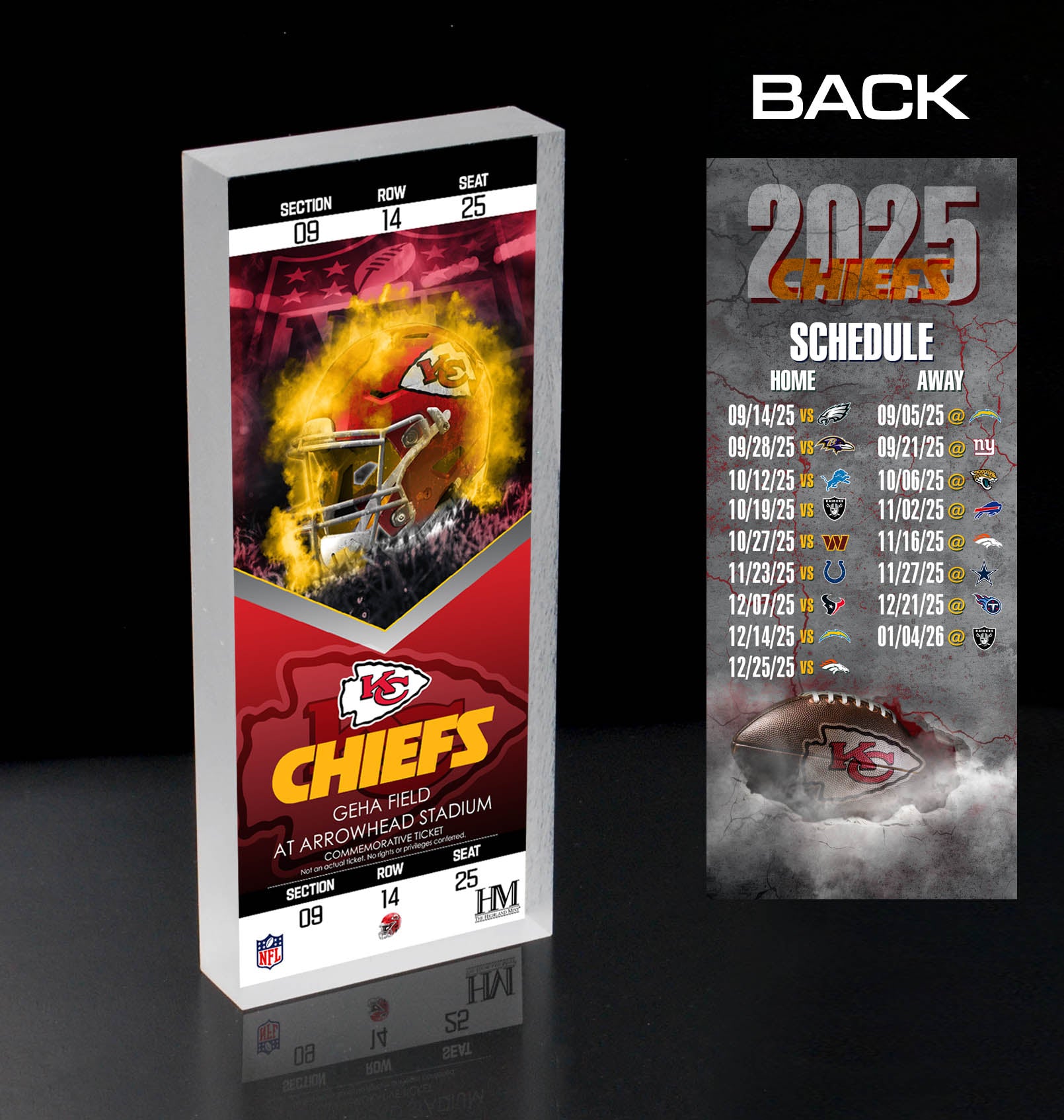 Kansas City Chiefs 2025 Schedule 3D Ticket BlocKart