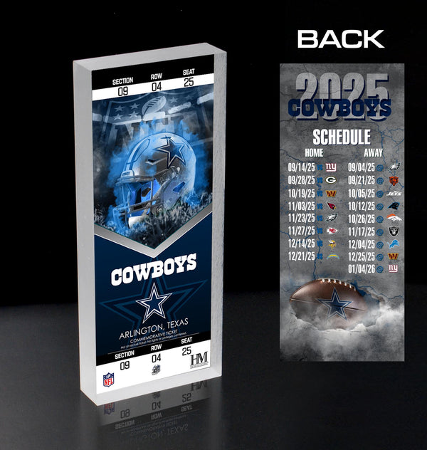 Dallas Cowboys 2025 Schedule 3D Ticket BlocKart