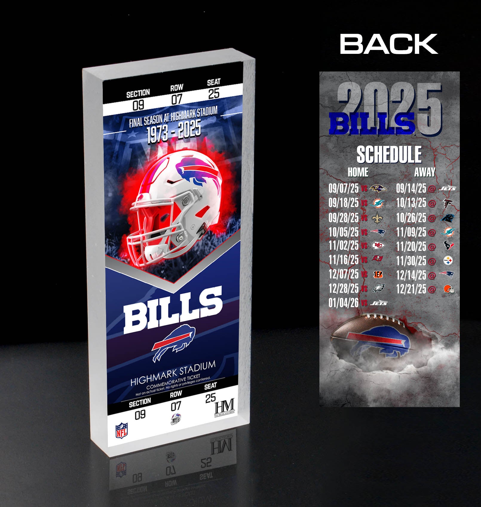 Buffalo Bills 2025 Schedule 3D Ticket BlocKart