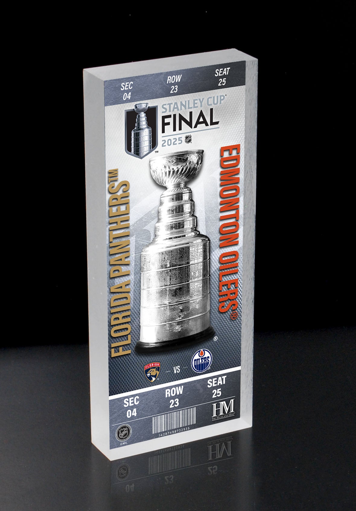 Edmonton Oilers VS Florida Panthers 2025 NHL Stanley Cup Dueling 3D BlockArt
