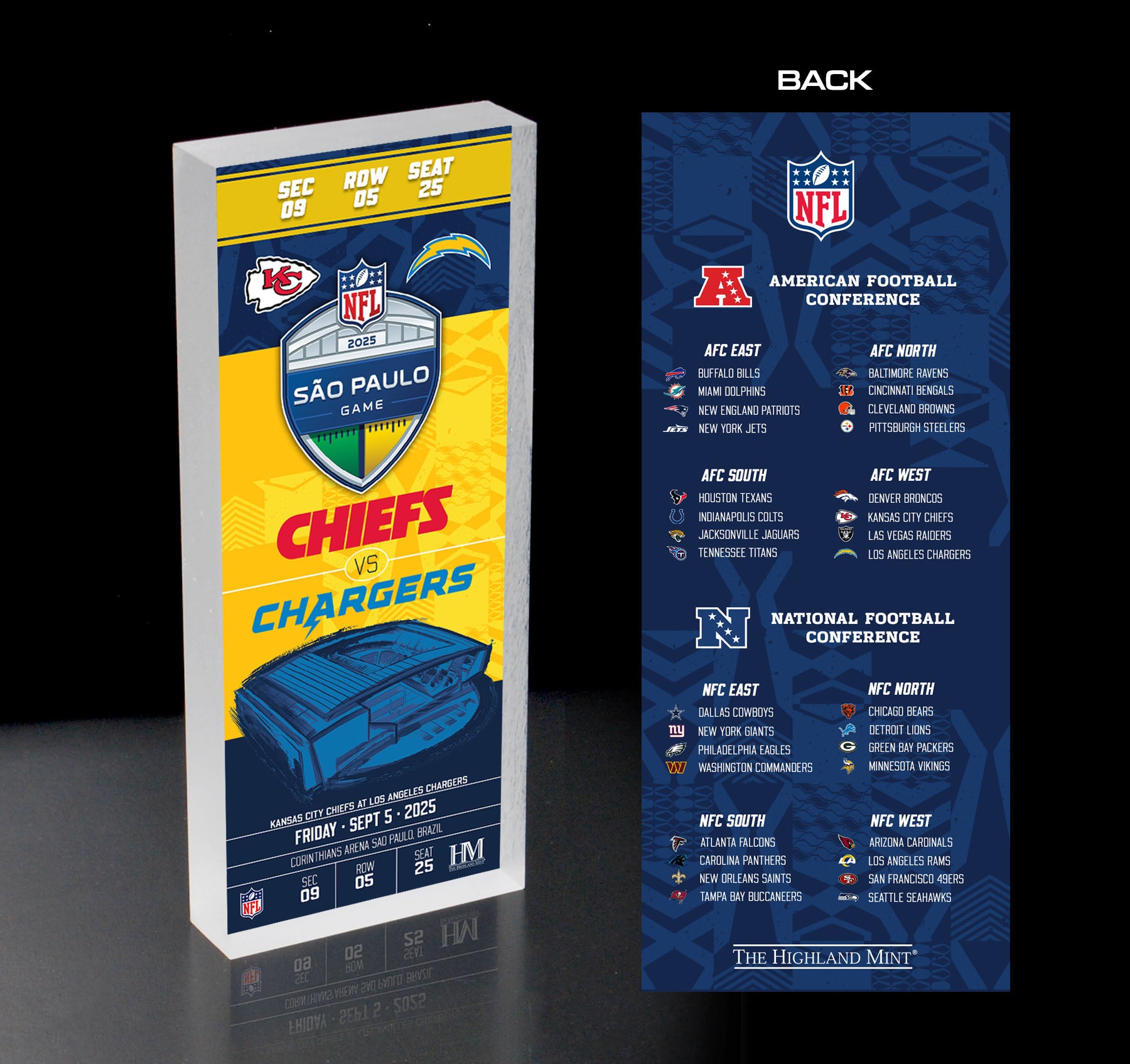 Kansas City Chiefs vs. Los Angeles Chargers 2025 Sao Paulo International Game Ticket BlocKart
