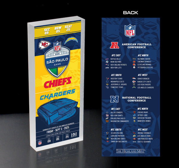 Kansas City Chiefs vs. Los Angeles Chargers 2025 Sao Paulo International Game Ticket BlocKart