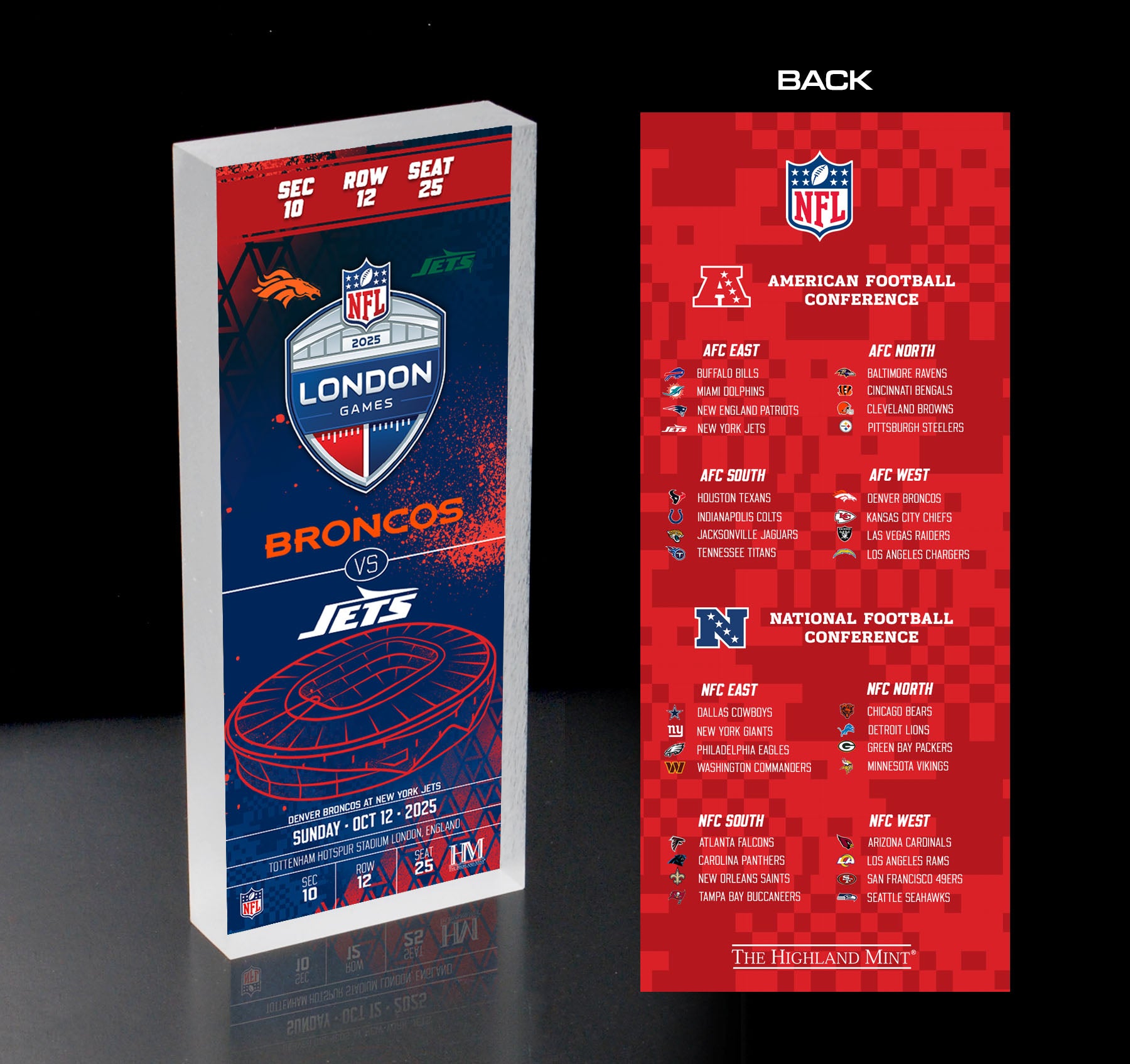 Denver Broncos vs. New York Jets 2025 London International Game Ticket BlocKart