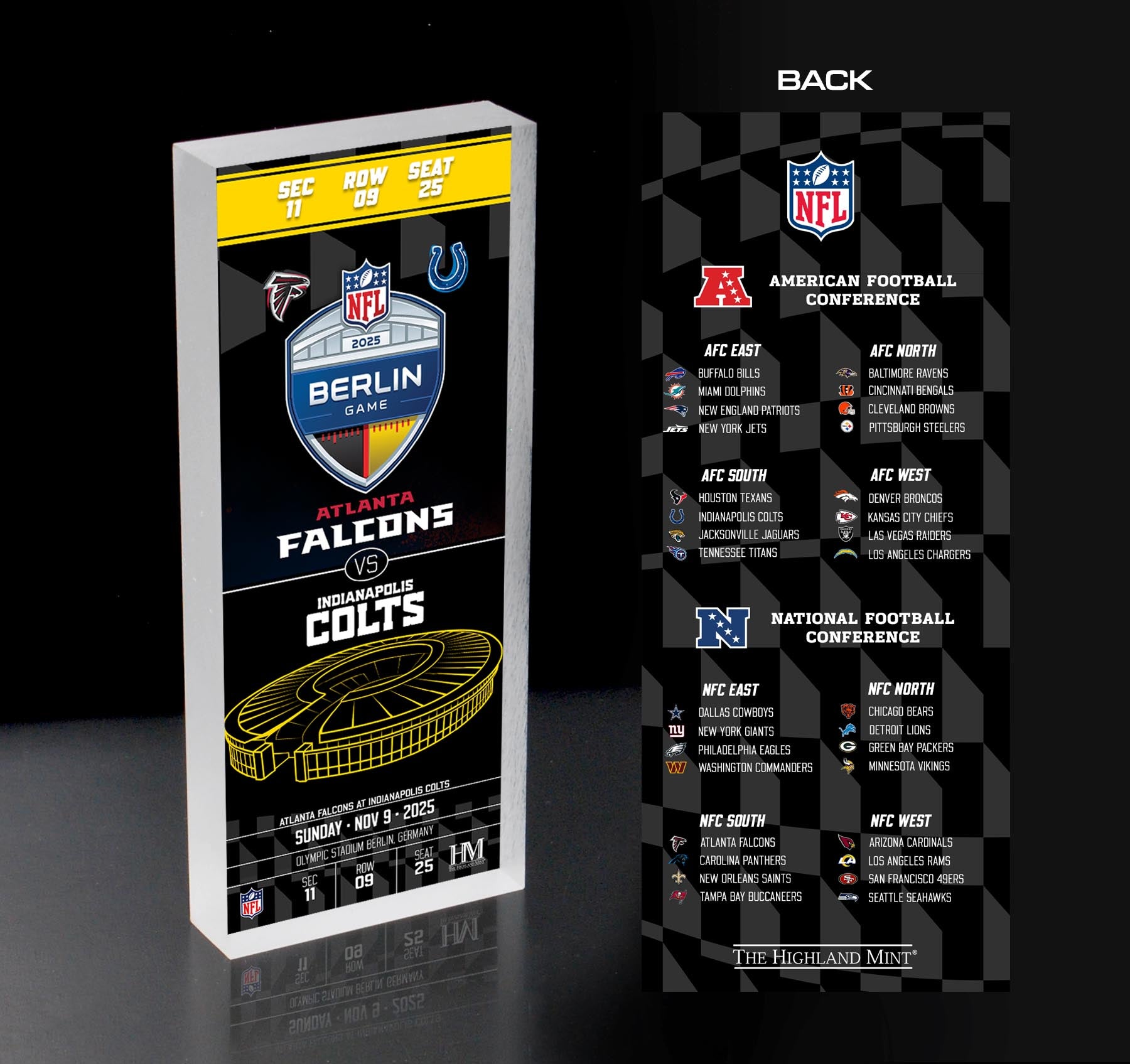 Atlanta Falcons vs. Indianapolis Colts 2025 Berlin International Game Ticket BlocKart