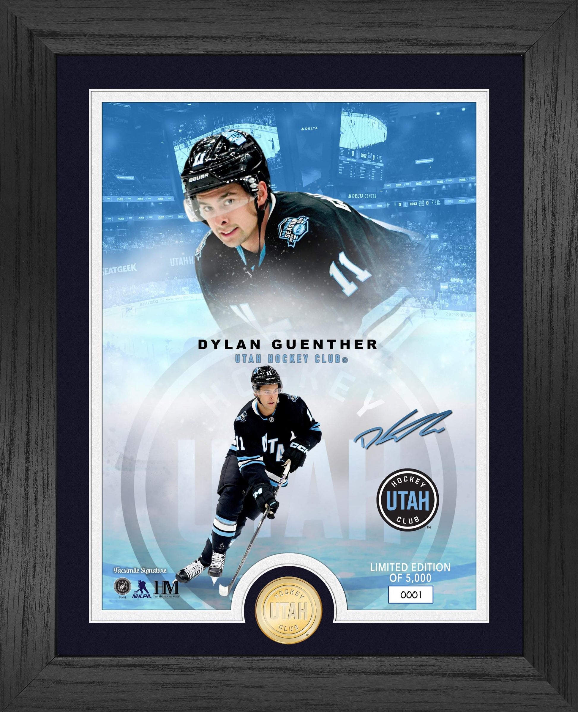 Dylan Guenther Utah Hockey Club Legends Bronze Coin Photo Mint - Framed